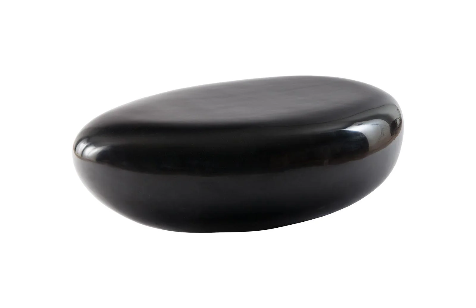 River Stone Coffee Table, Small, Gel Coat Black - Remutear