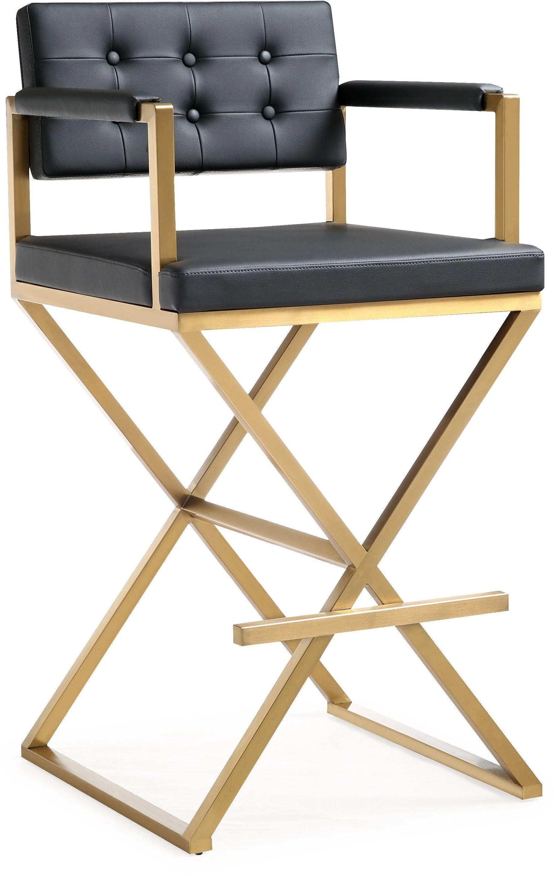 Director Black Gold Steel Barstool - Remutear