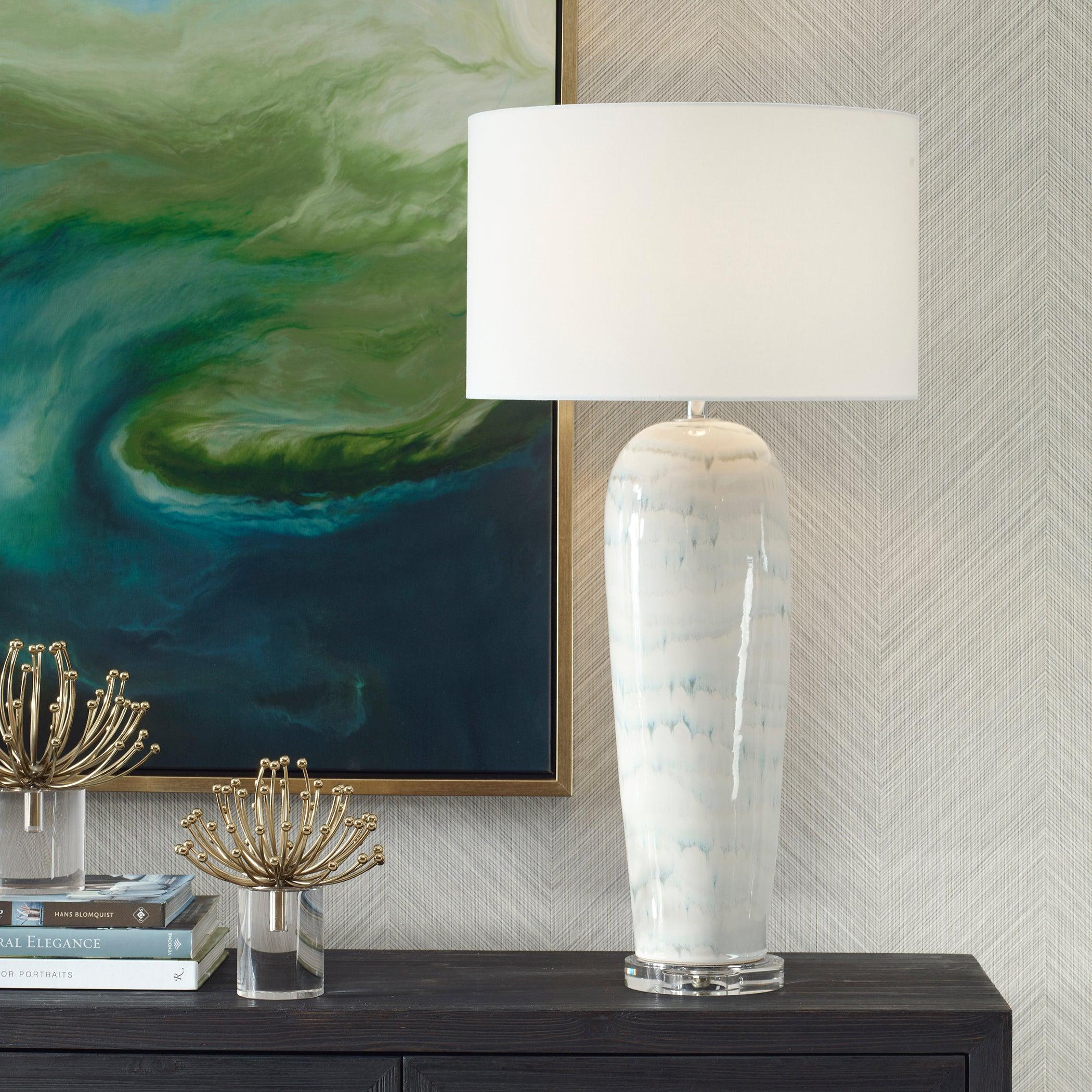 Arden White Glaze Table Lamp - Remutear