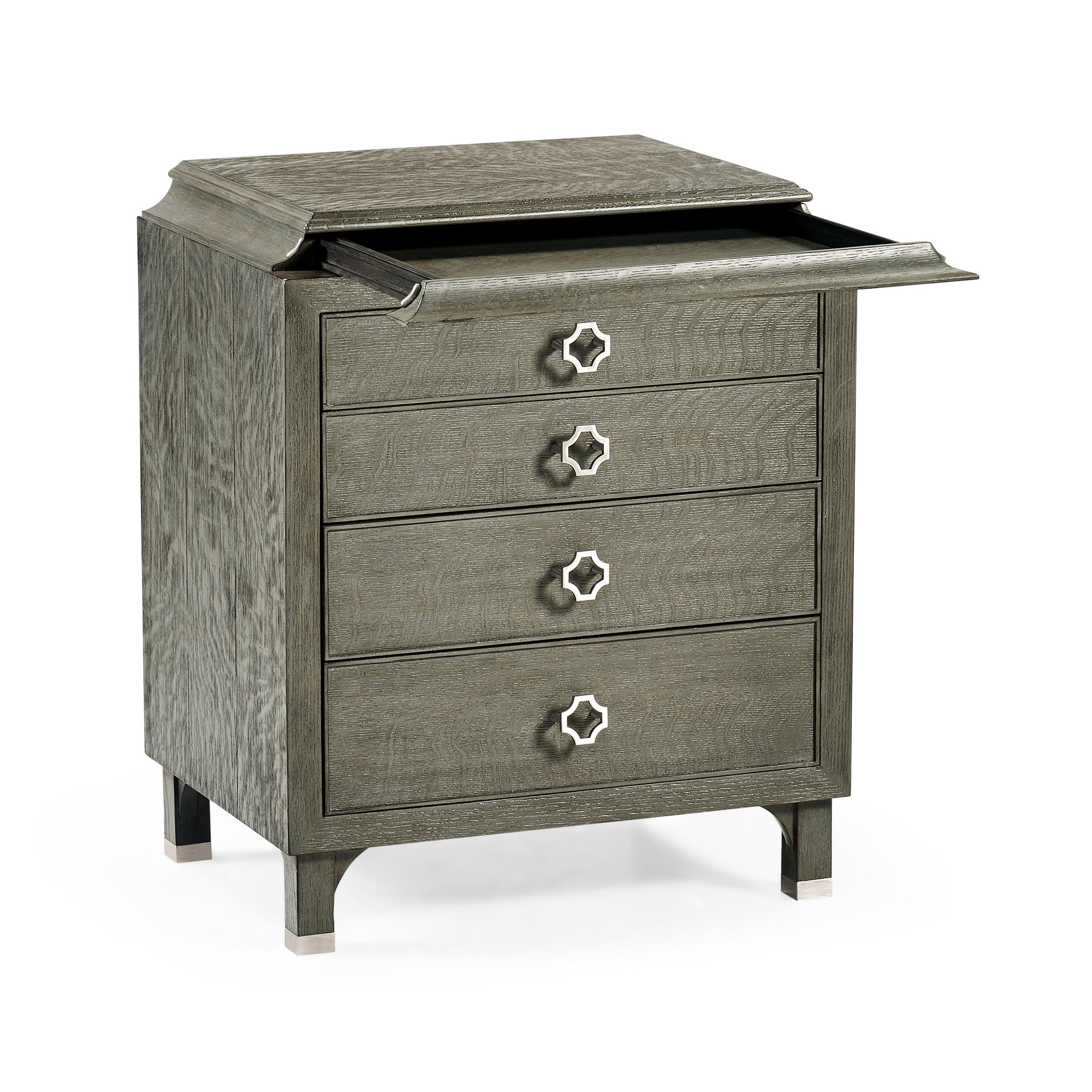 Modern Accents Small Pewter Oak Chest of Drawers - Remutear