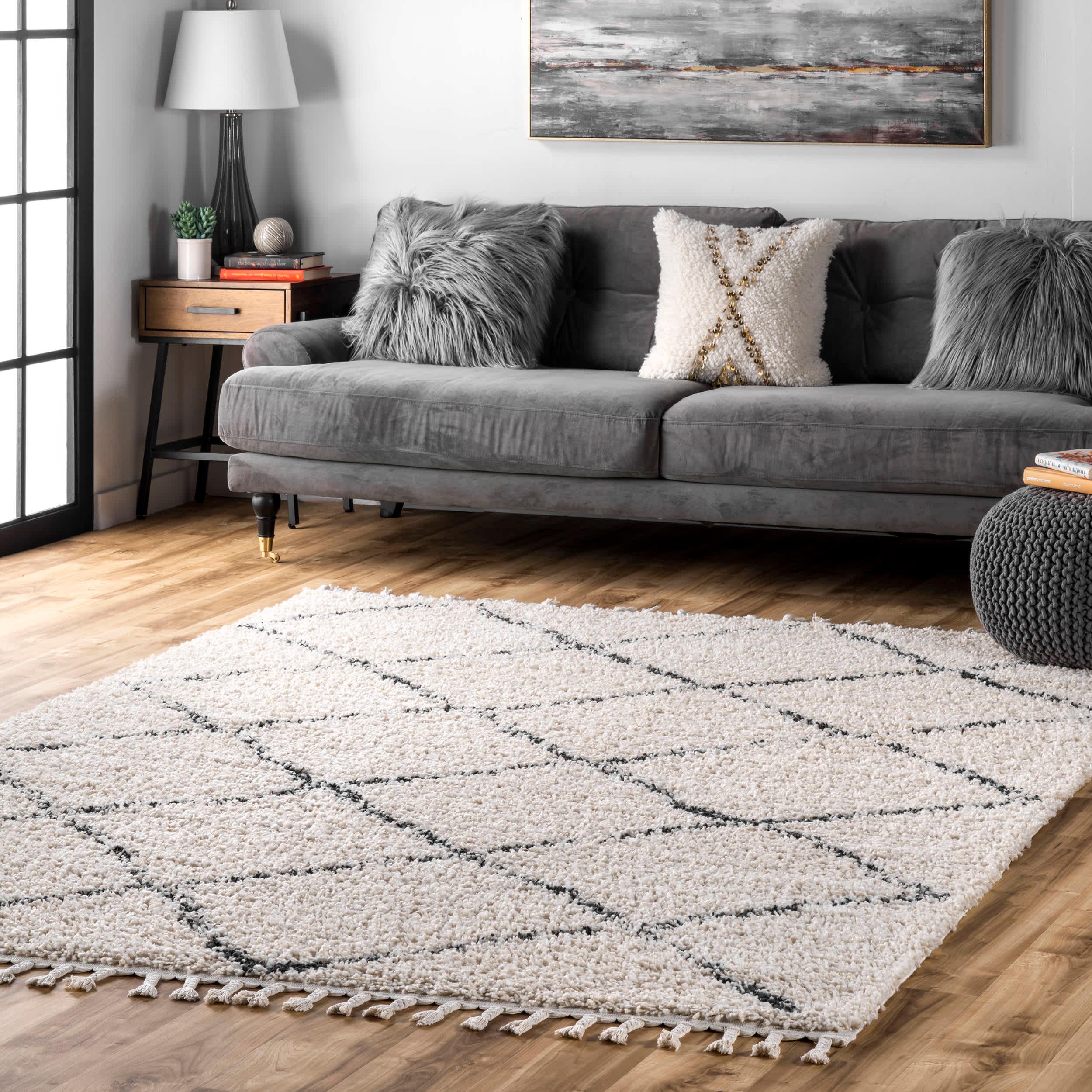 Jessie Moroccan Lattice Tassel Area Rug - Remutear