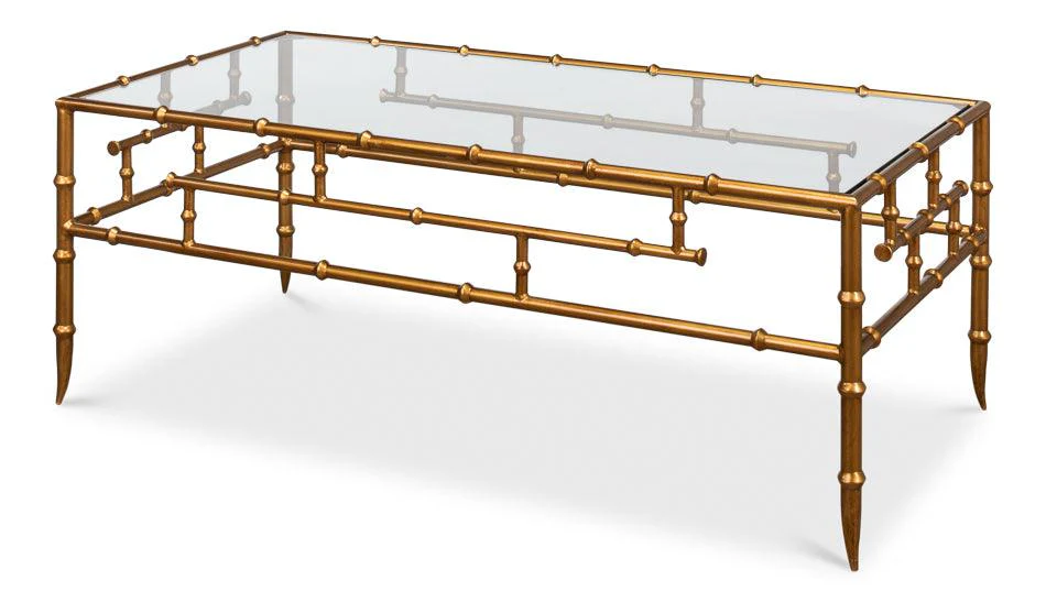 Faux Bamboo Metal Coffee Table 48 - Remutear