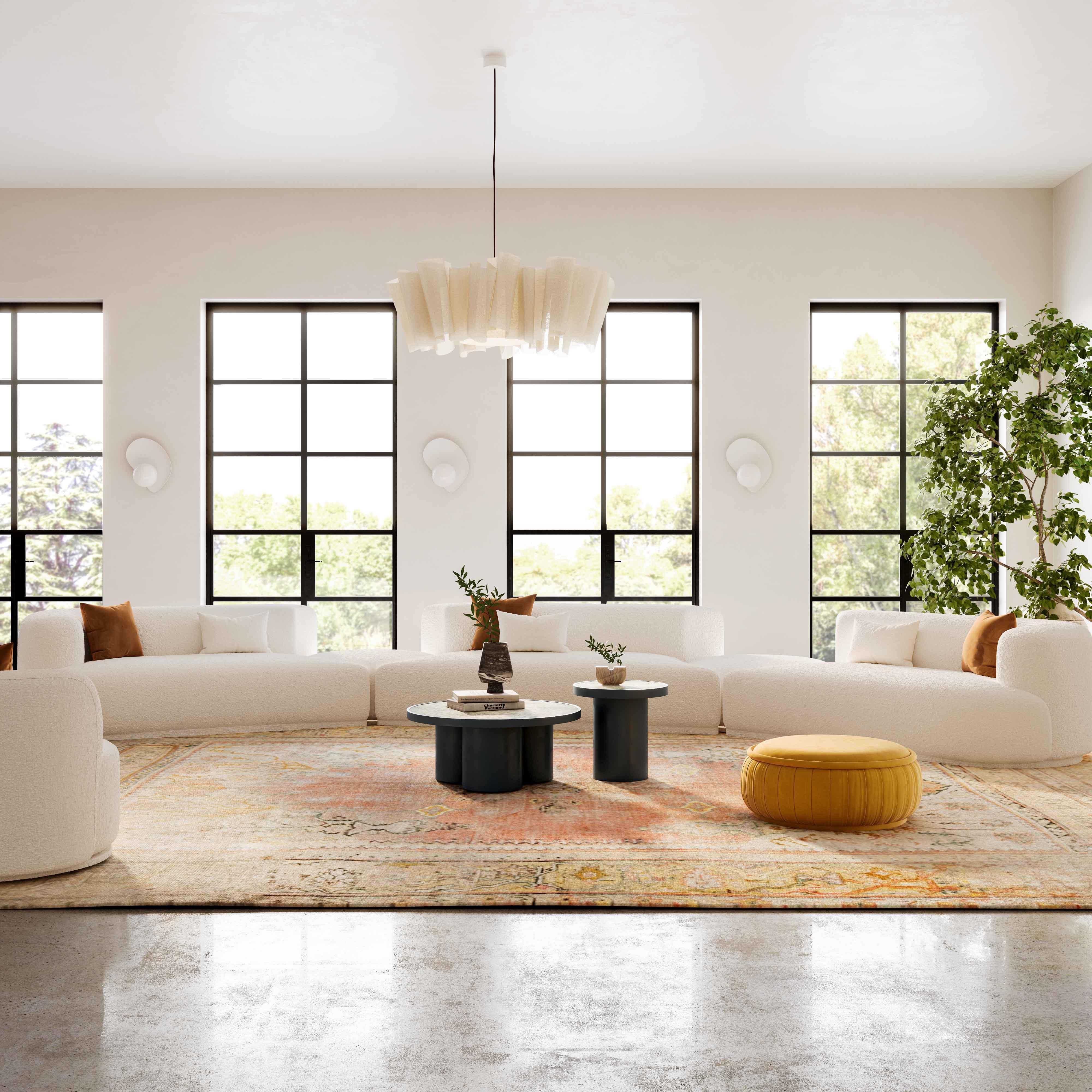 Fickle Cream Boucle 5-Piece Modular Sectional - Remutear