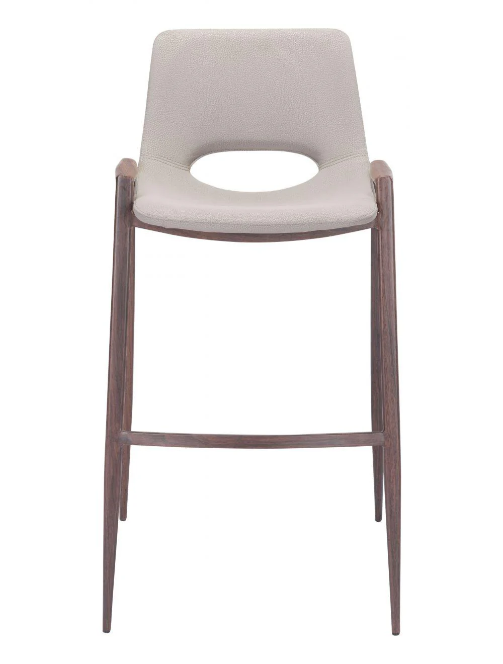 Desi Bar Chair (Set of 2) Beige & Walnut - Remutear