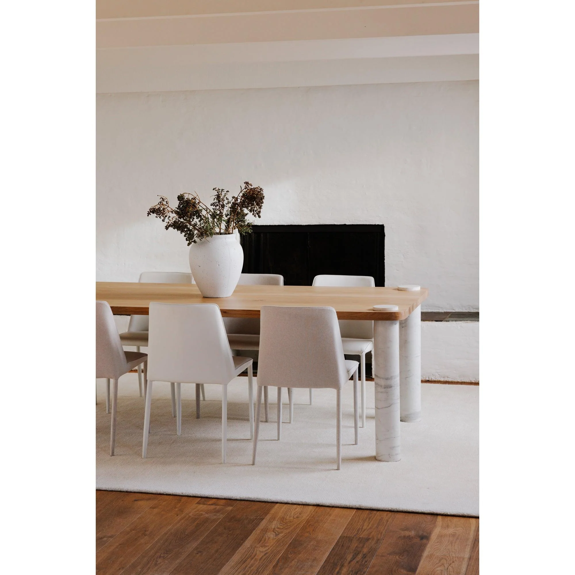 Nora Dining Chair White Vegan Leather - Set Of Two - Remutear
