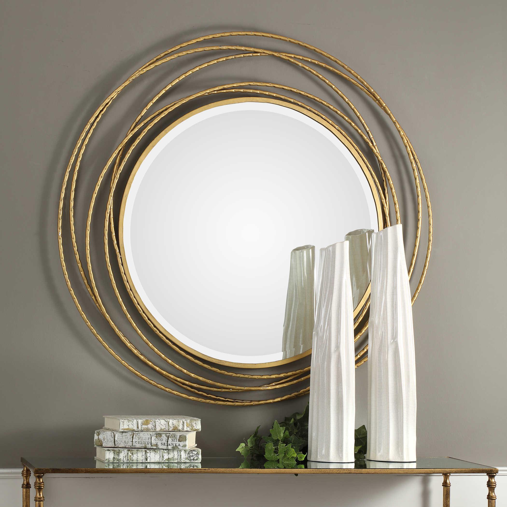 WHIRLWIND GOLD ROUND MIRROR - Remutear