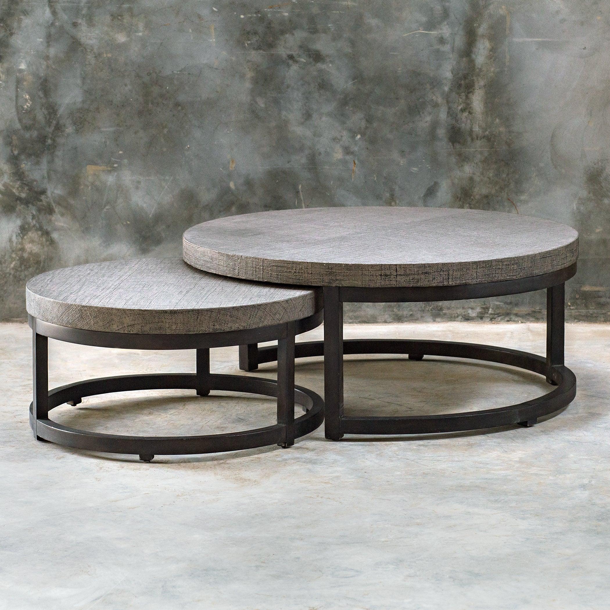 Aiyara Gray Nesting Tables, S/2 - Remutear