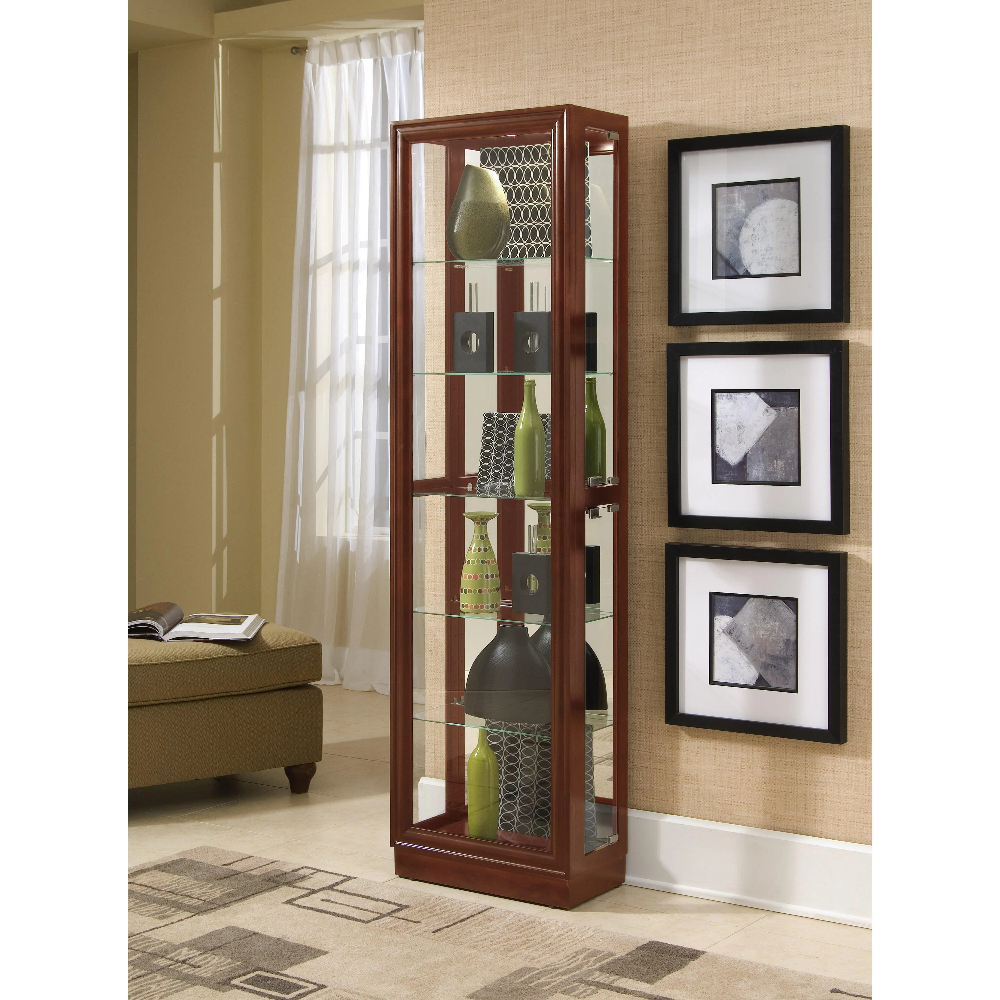 Tall Traditional 5 Shelf Curio Cabinet - Remutear