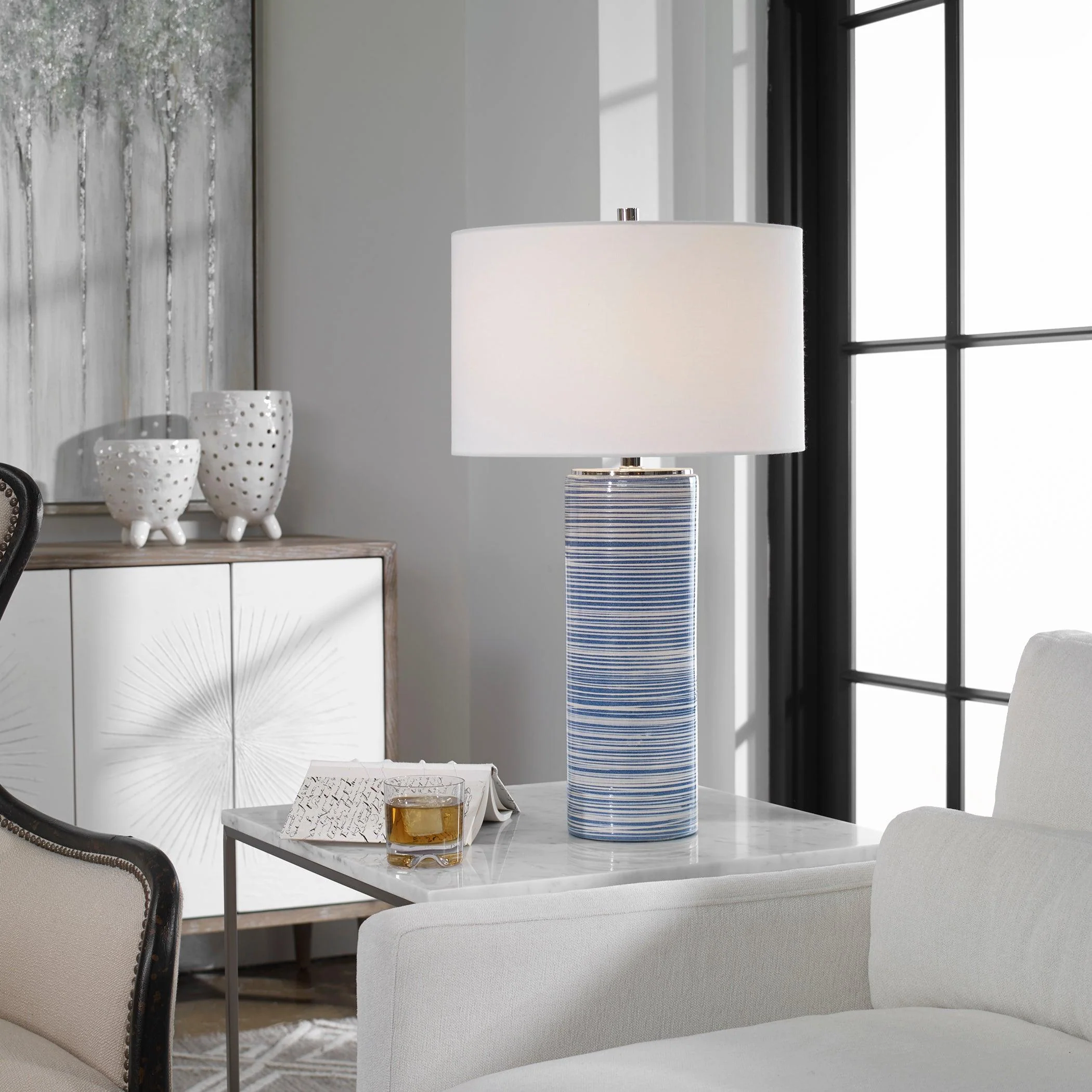 MONTAUK STRIPED TABLE LAMP - Remutear