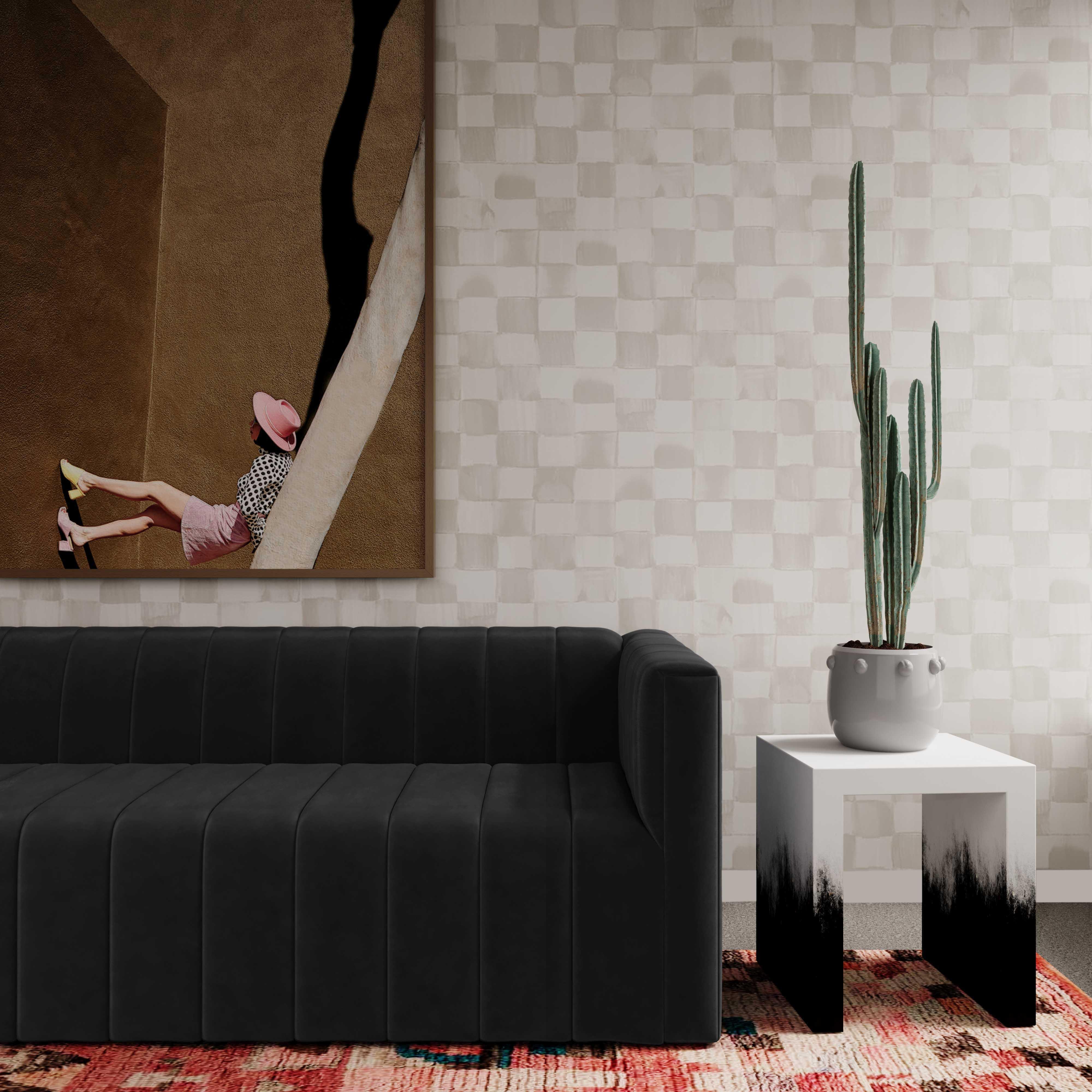 Matra Black and White End Table - Remutear