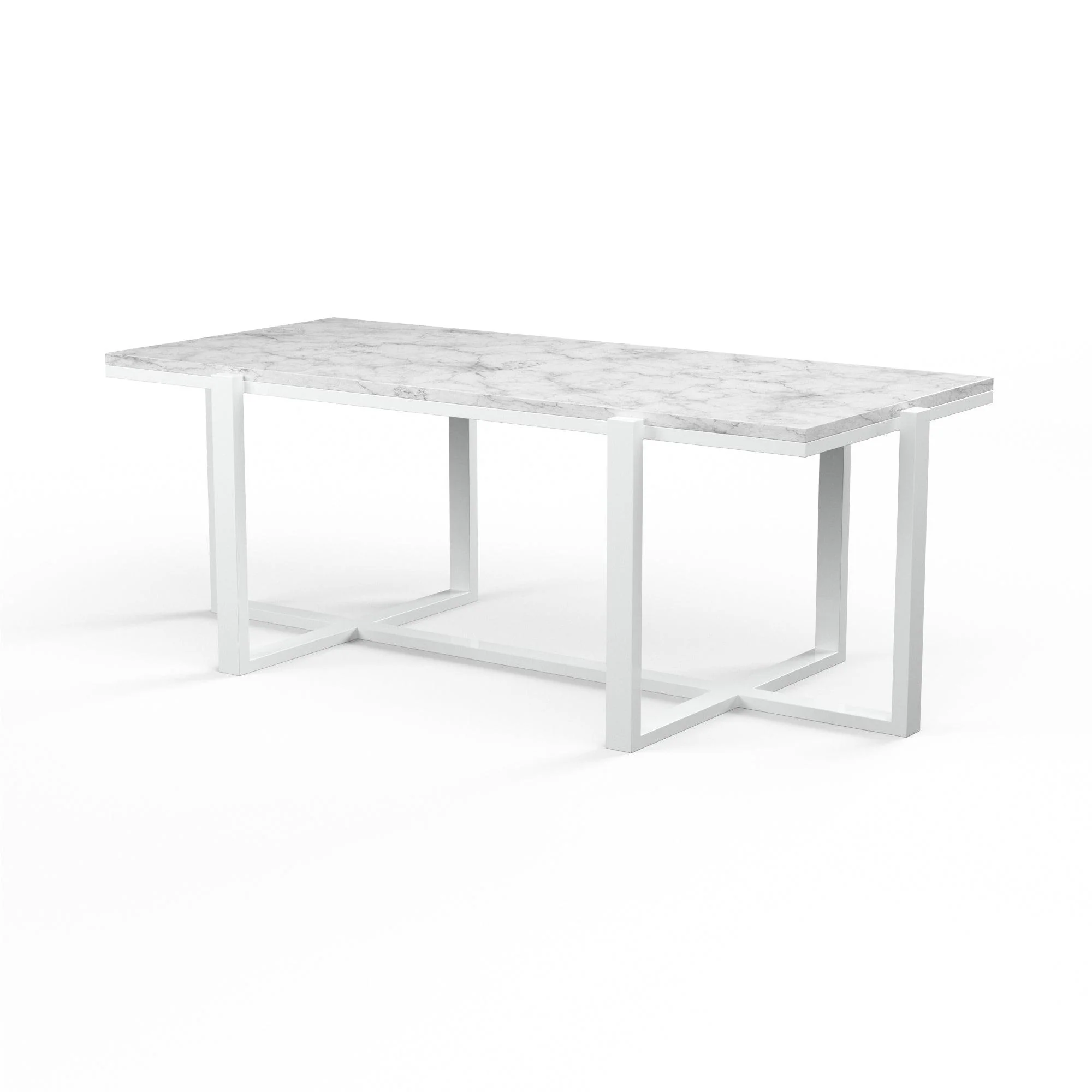 Rectangle Coffee Table, Front Finish with Carrara Marble Top - Remutear
