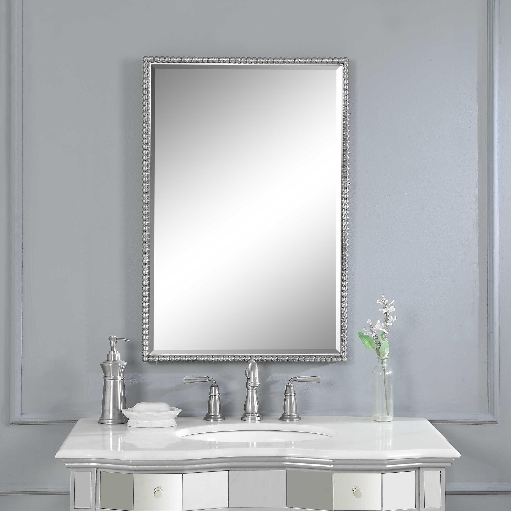 SHERISE BRUSHED NICKEL MIRROR - Remutear