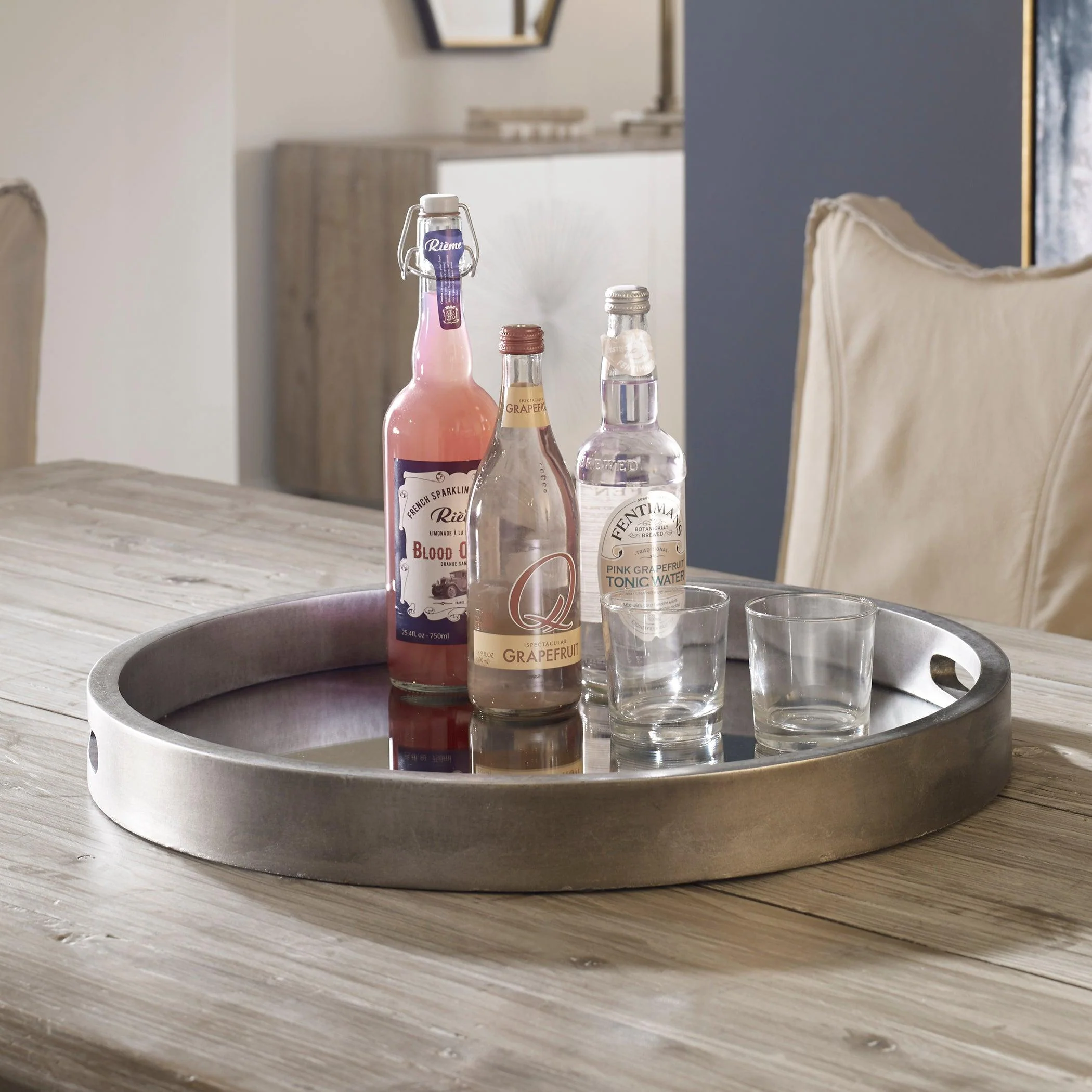 BECHET ROUND SILVER TRAY - Remutear