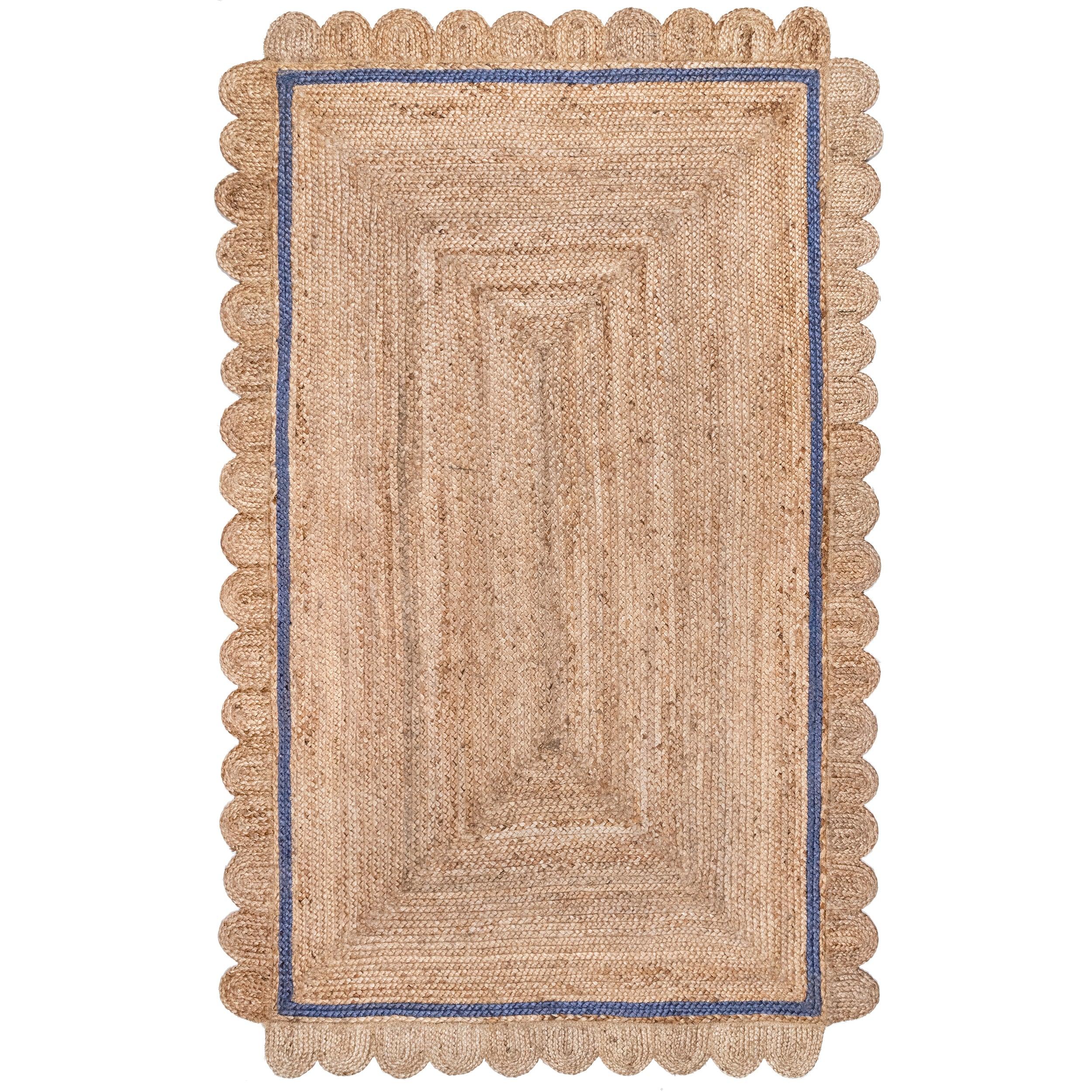 Tera Petals Braided Jute Area Rug - Remutear