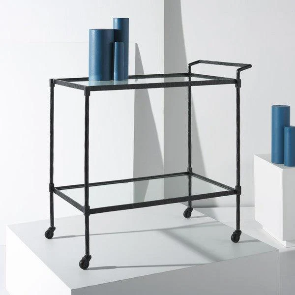 Isabellina Metal And Glass Bar Cart - Remutear