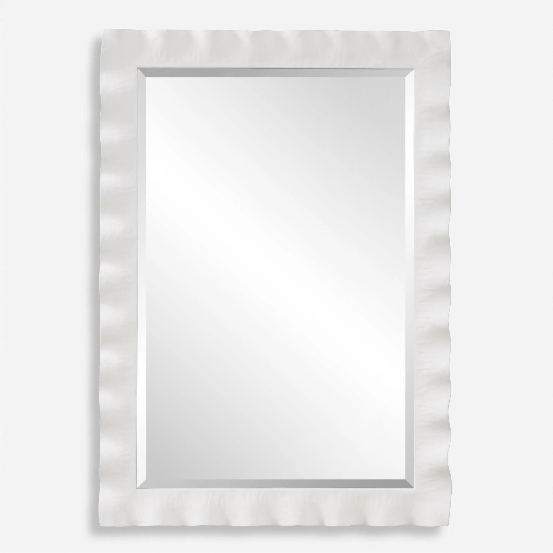 Haya White Scalloped Mirror - Remutear