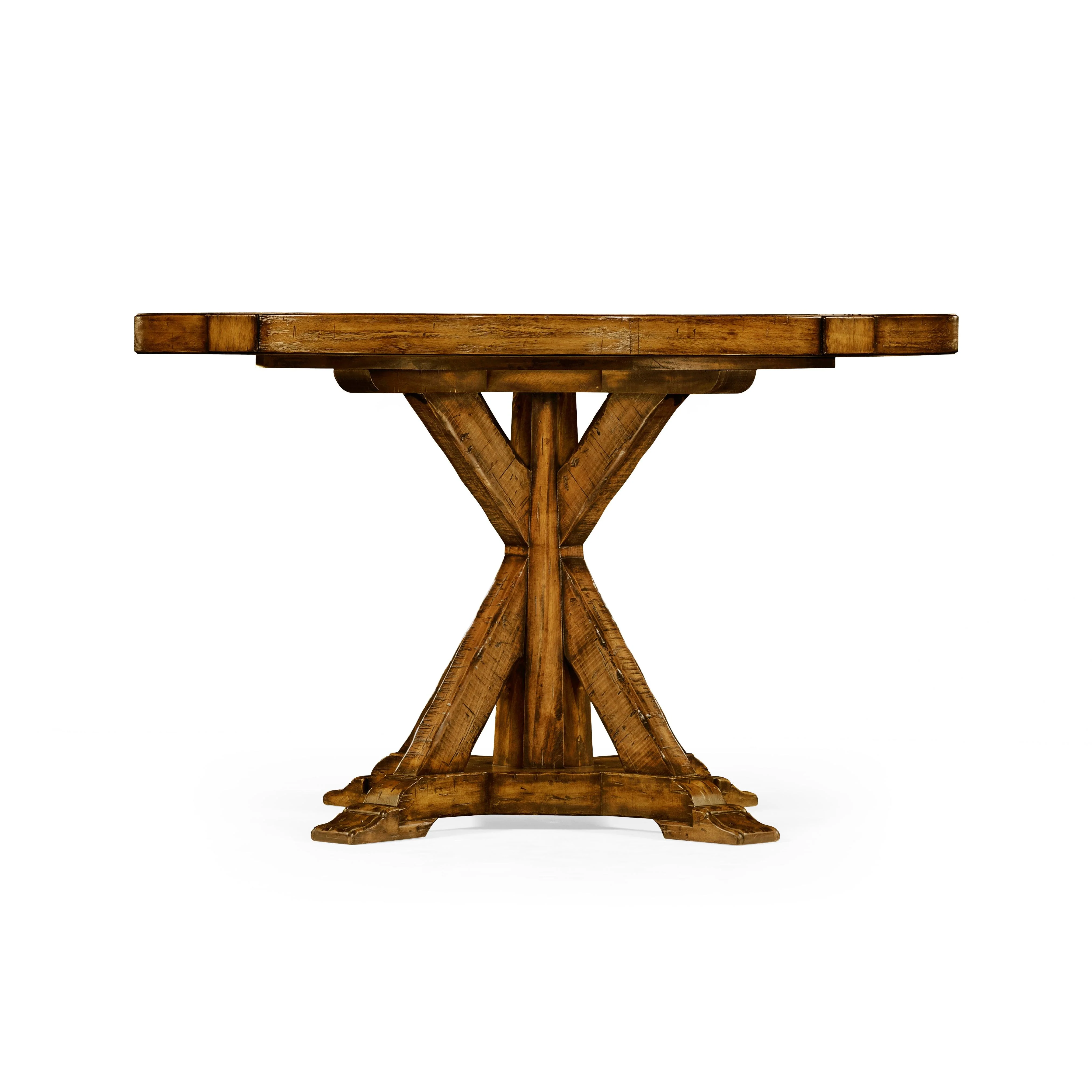 Casual Accents Country Walnut Round Wood Dining Table - Remutear