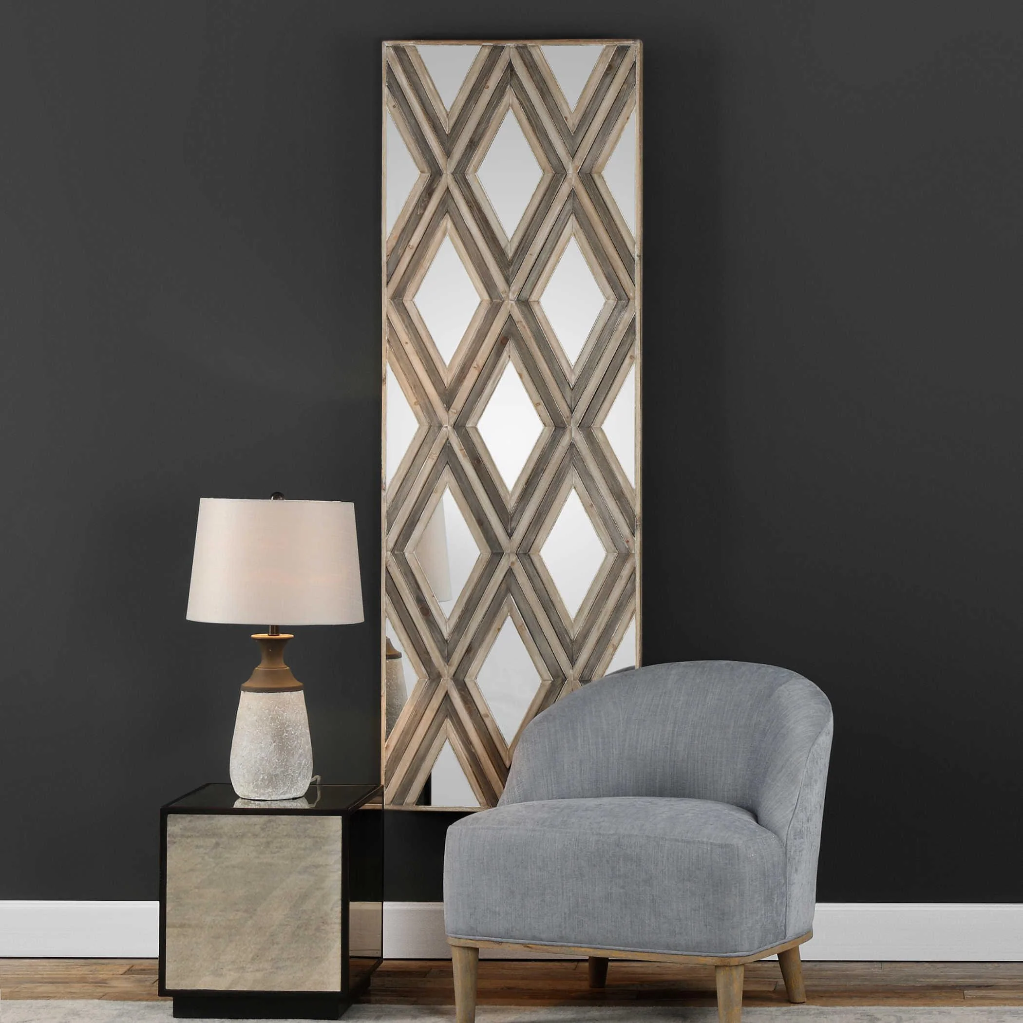 Tahira Geometric Argyle Pattern Wall Mirror - Remutear
