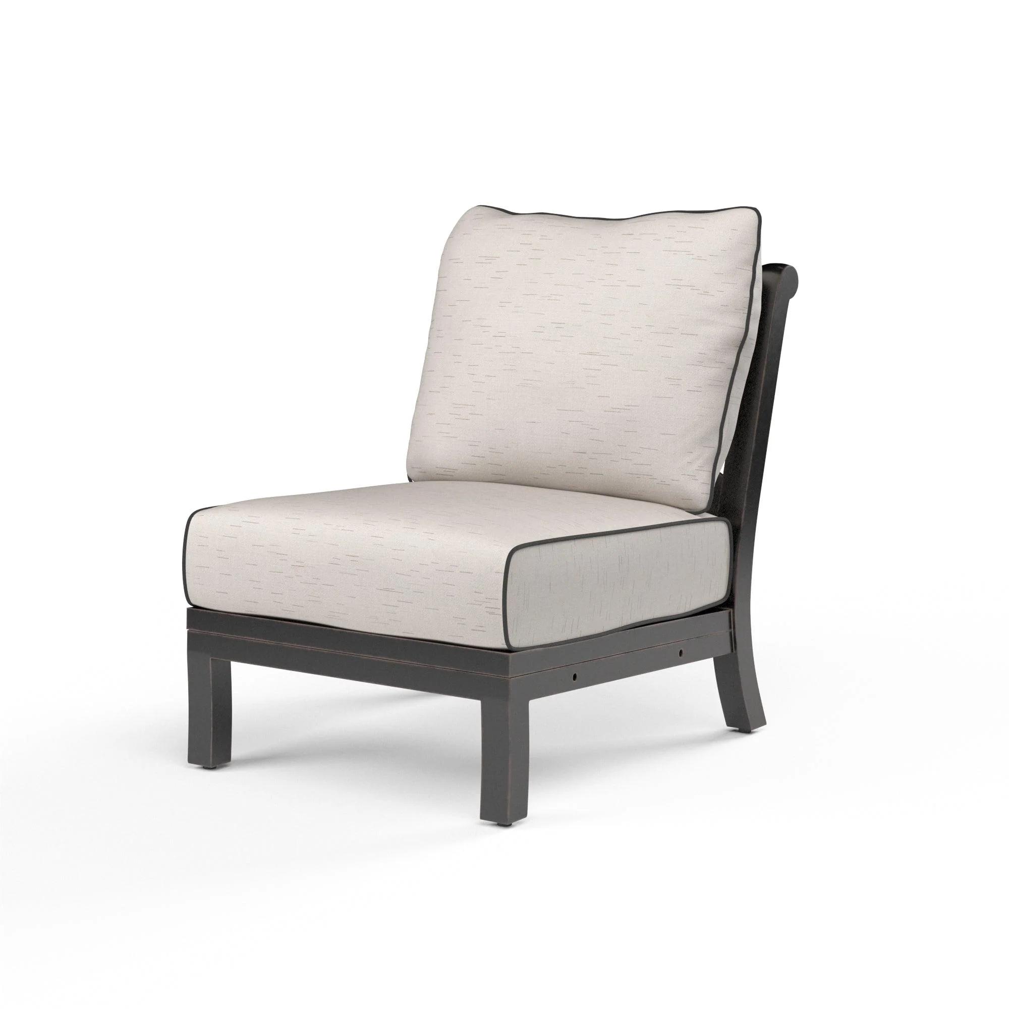 Monterey Armless Club in Frequency Sand w/ Contrast Canvas Java Welt - Remutear