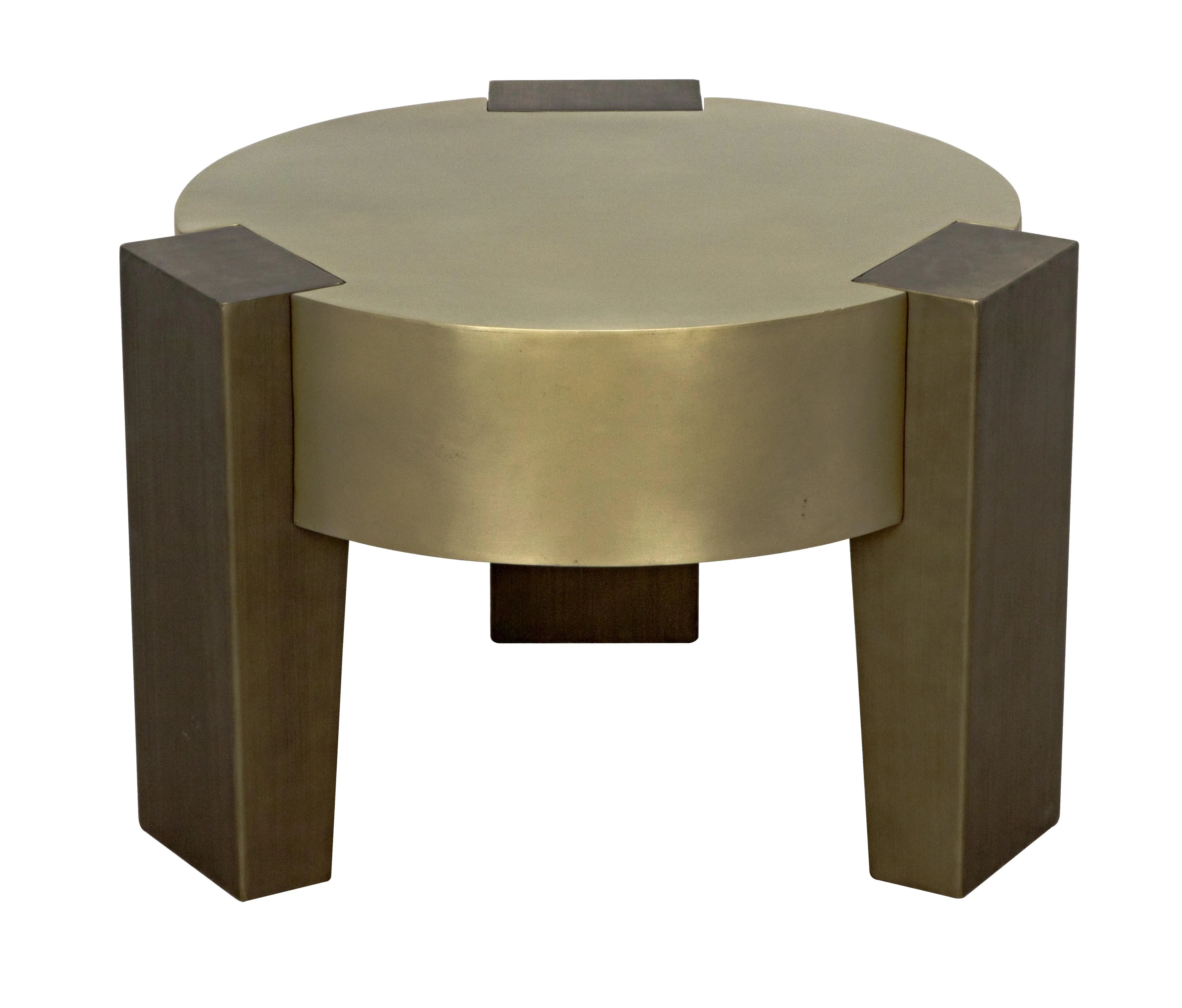 Carrusel Coffee Table, Metal with Brass and Aged Brass Finish - Remutear