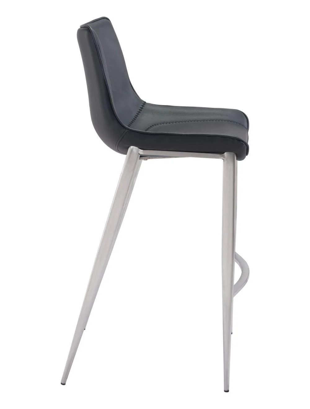 Magnus Bar Chair (Set of 2) Black & Silver - Remutear