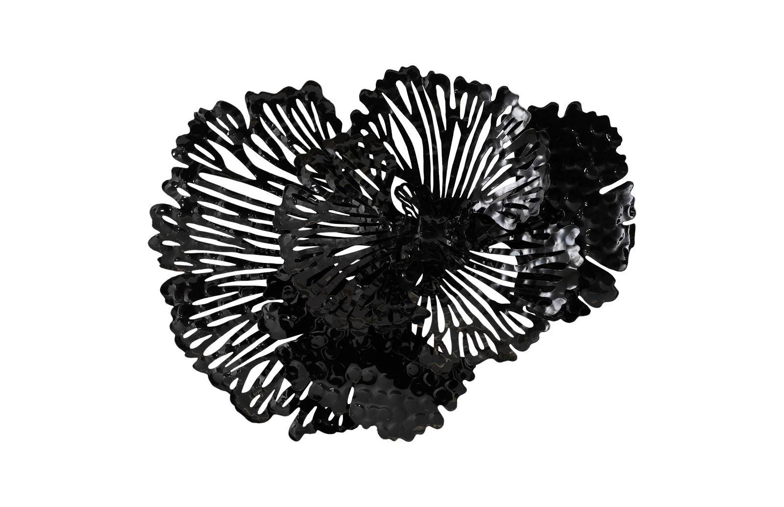 Flower Wall Art, Small, Black, Metal - Remutear