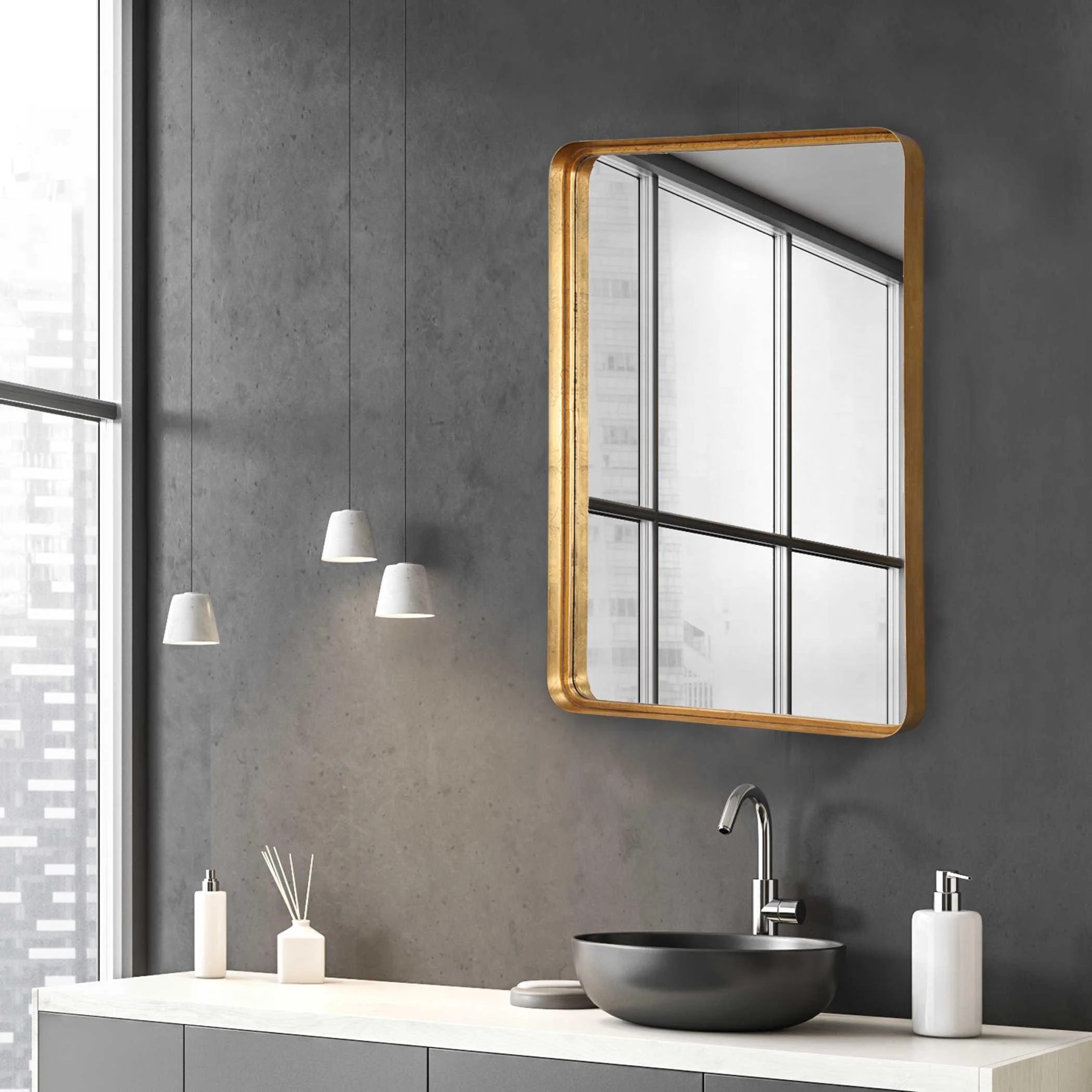CROFTON GOLD LARGE MIRROR - Remutear