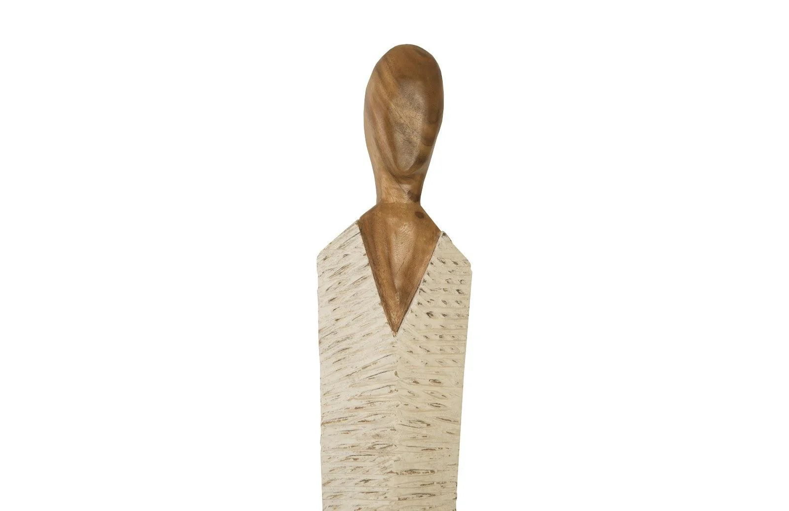 Vested Female Sculpture, Large, Chamcha, Natural, White, Gold - Remutear