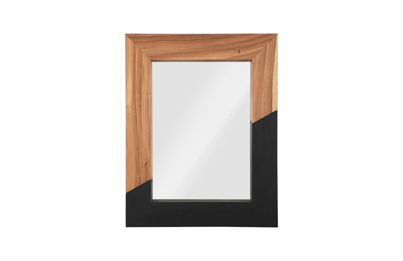 Geometry Wood Mirror, Natural, Black - Remutear