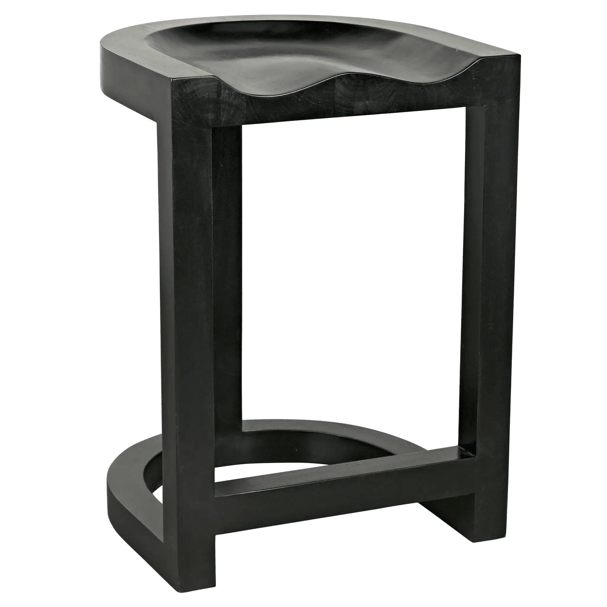 Saddle Counter Stool, Hand Rubbed Black - Remutear