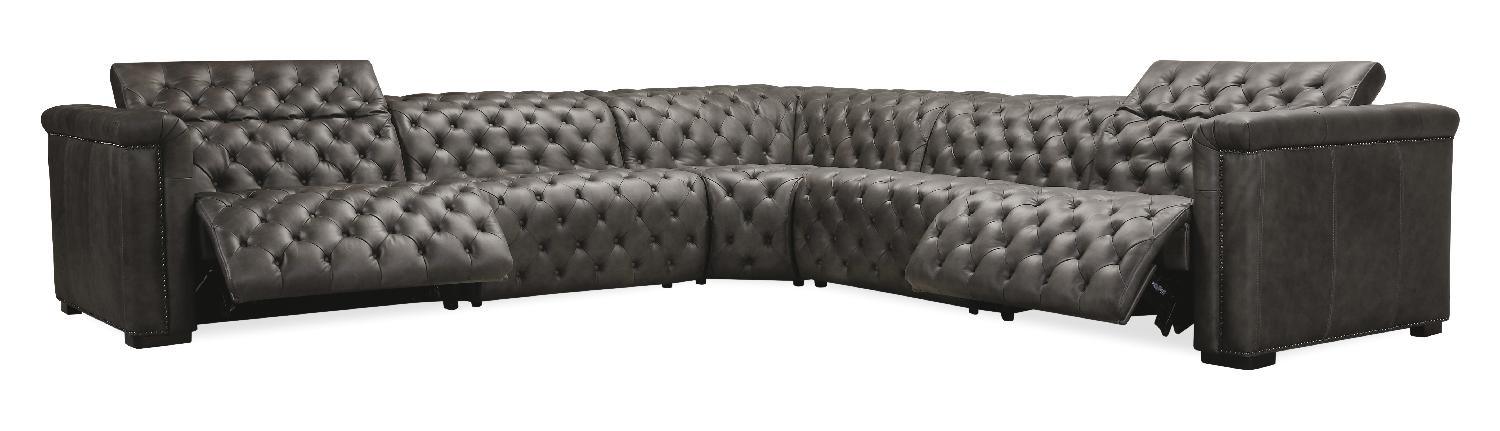 Savion Grandier 5 pc Sectional with2 Power Recline Power Headrest - Remutear