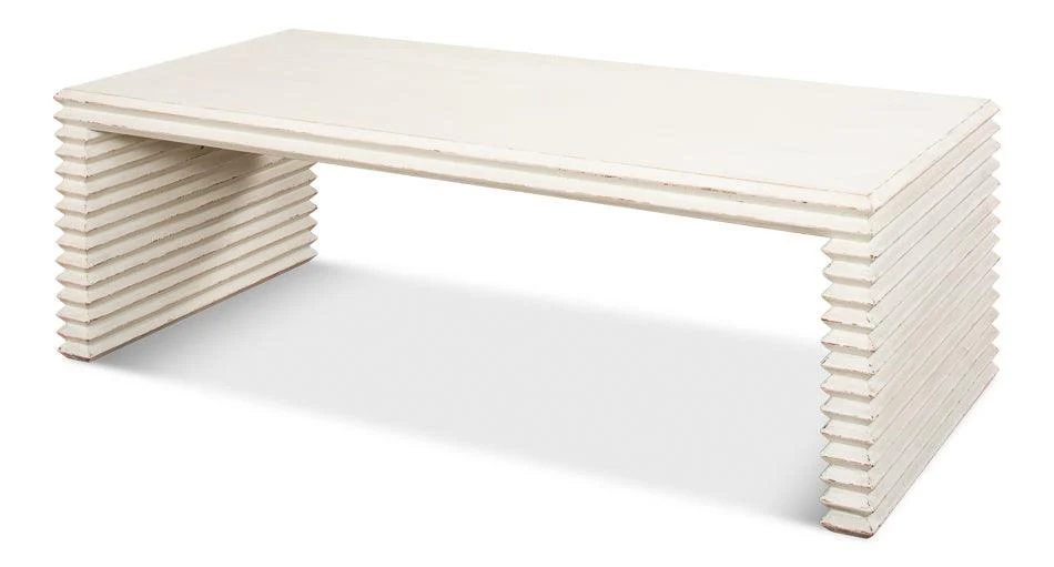 Stacked Cocktail Table - Antique White - Remutear