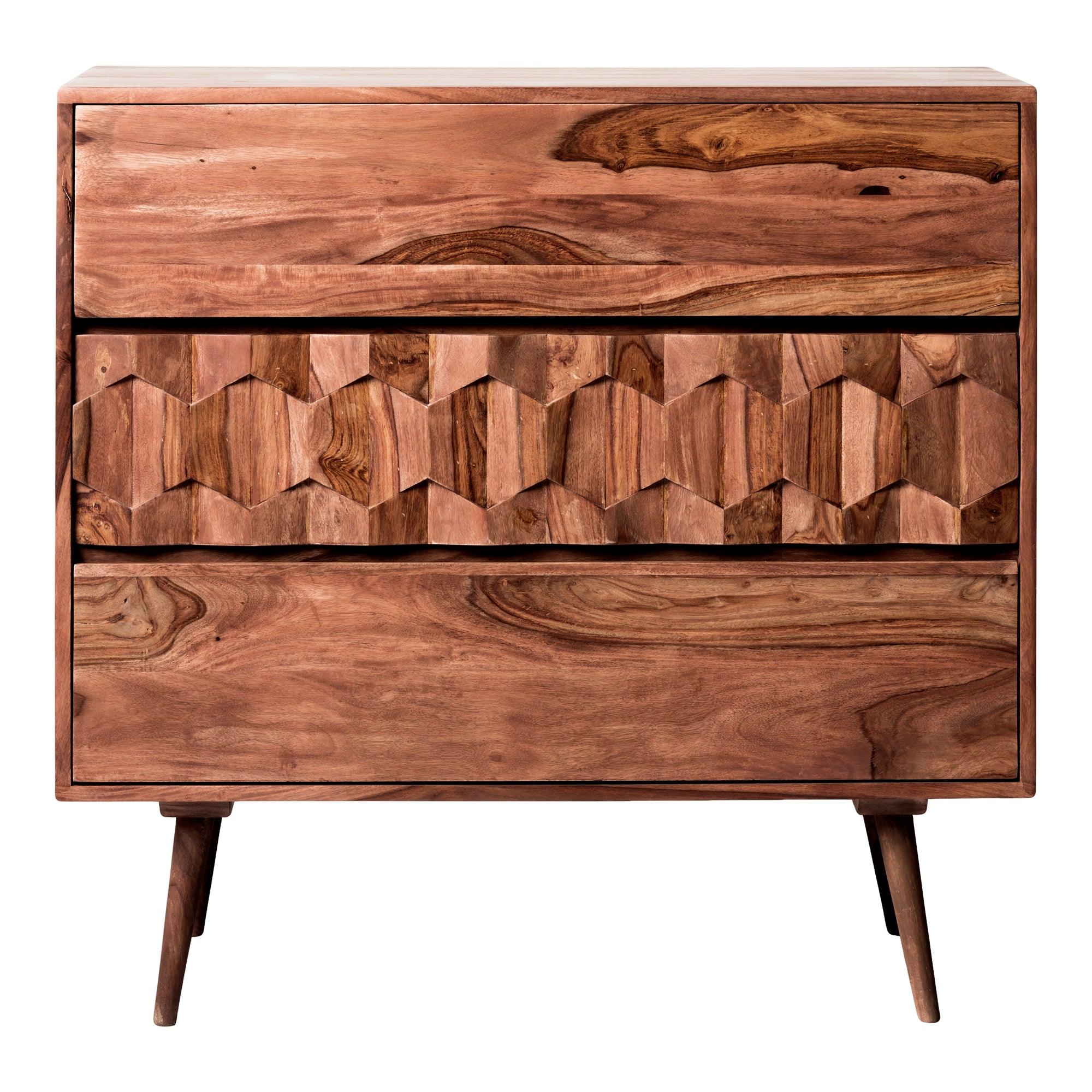 O2 3 Drawer Nightstand Brown - Remutear