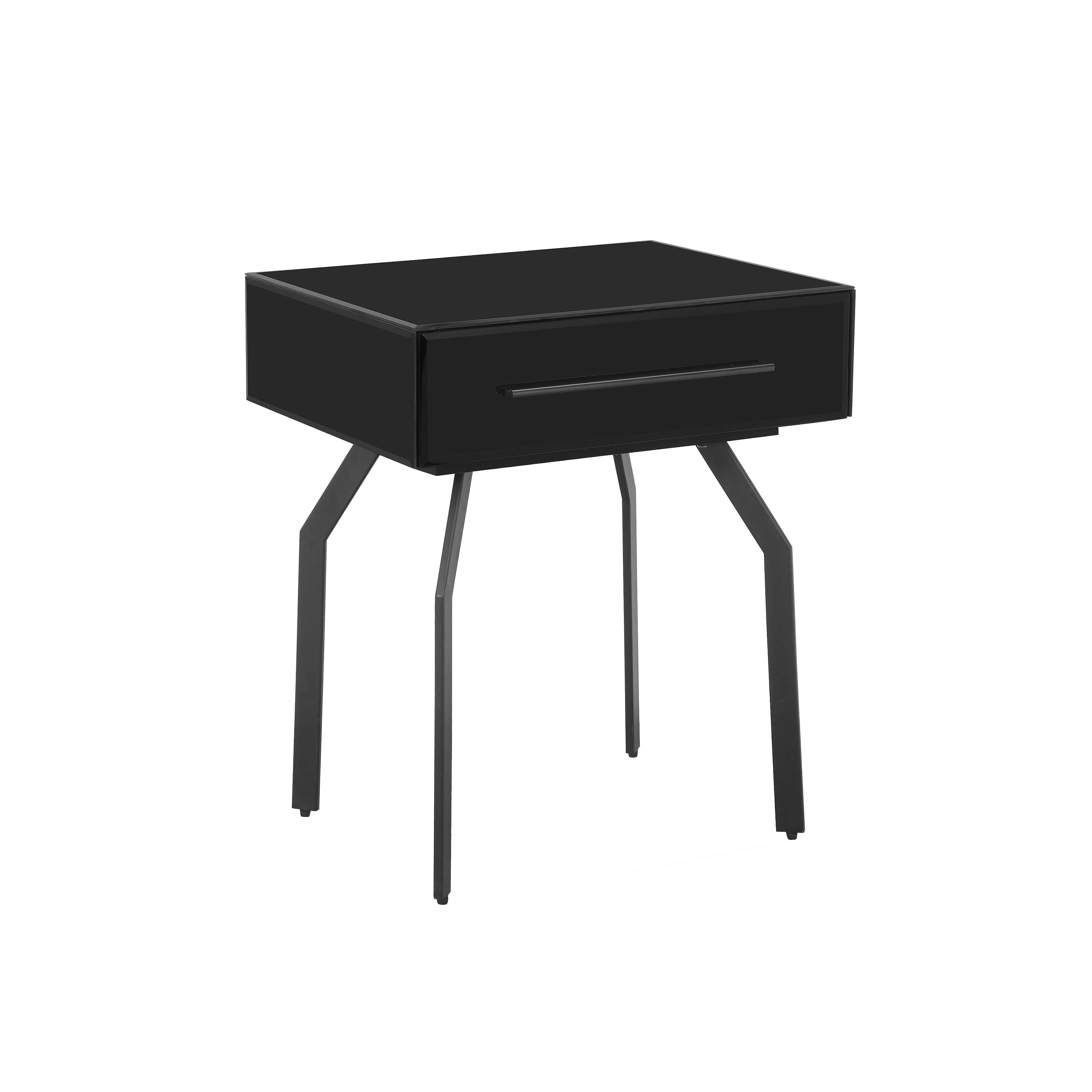 Santana Black Glass Side Table - Remutear