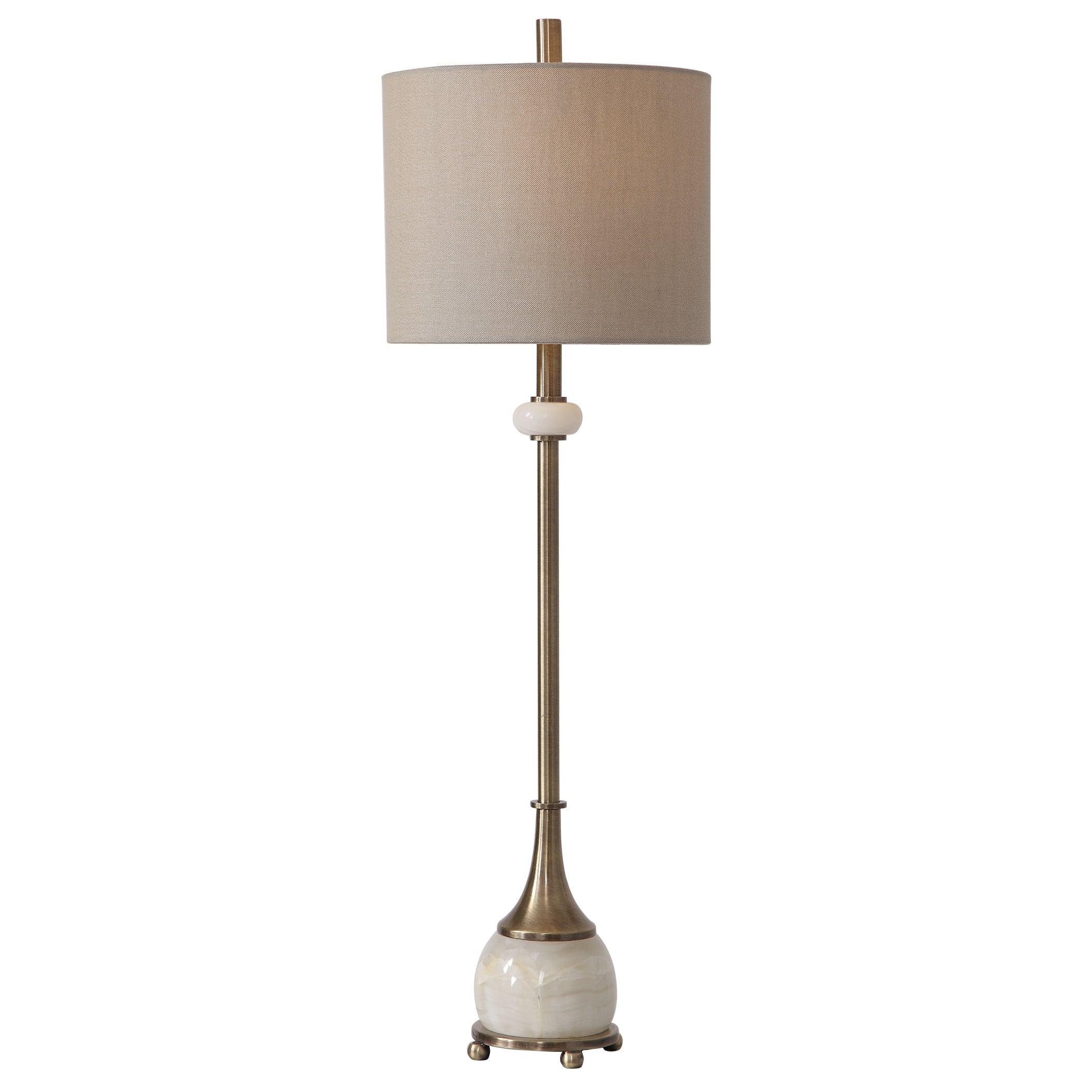 Natania Plated Brass Buffet Lamp - Remutear