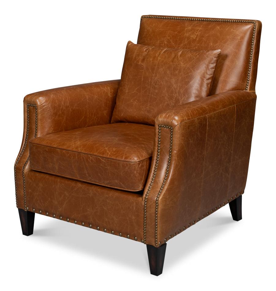 Dimity Distilled Leather Chair Brown - Remutear