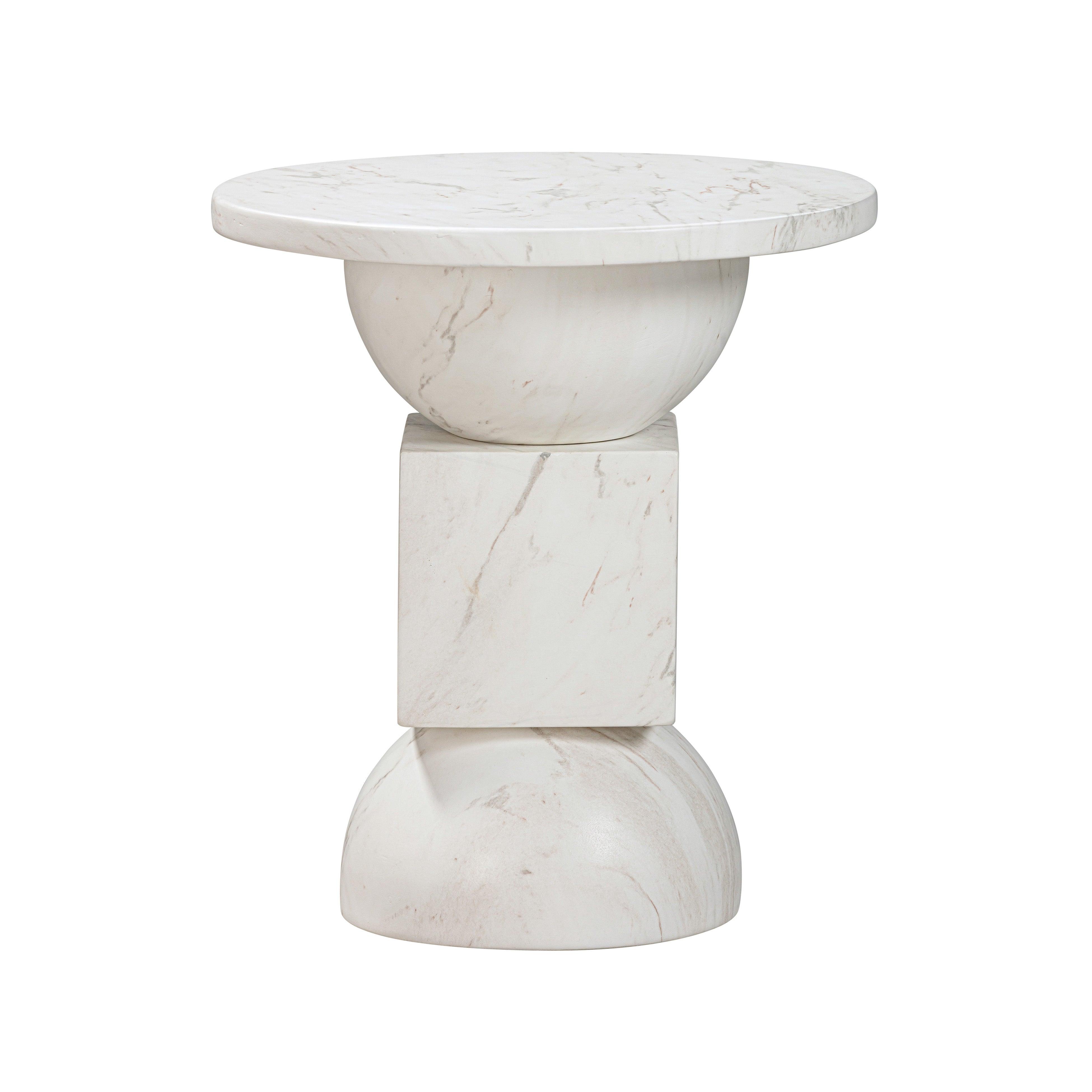 Chip Marble Print Indoor / Outdoor Side Table - Remutear