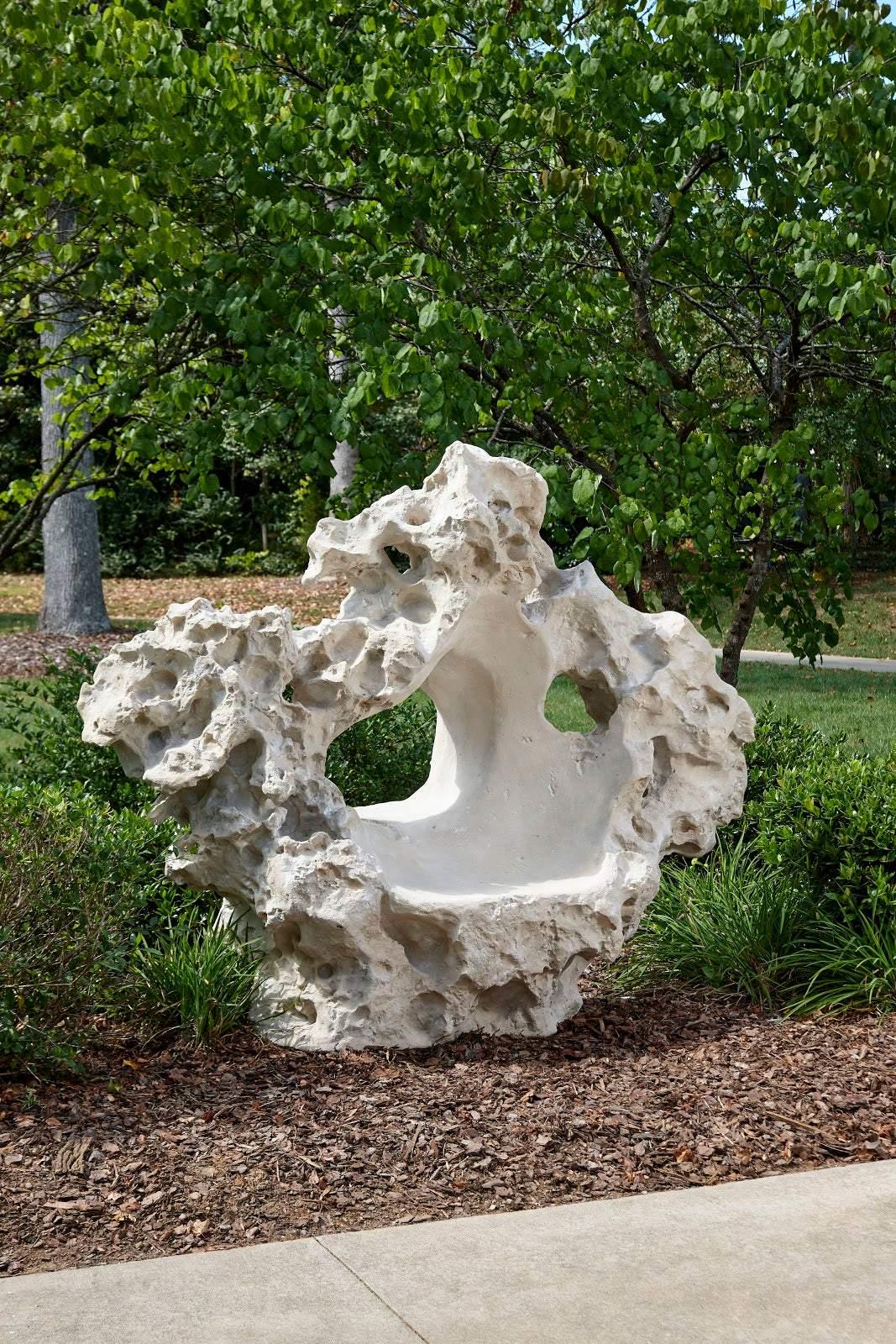 Colossal Cast Stone Sculpture with Seat, Roman Stone - Remutear