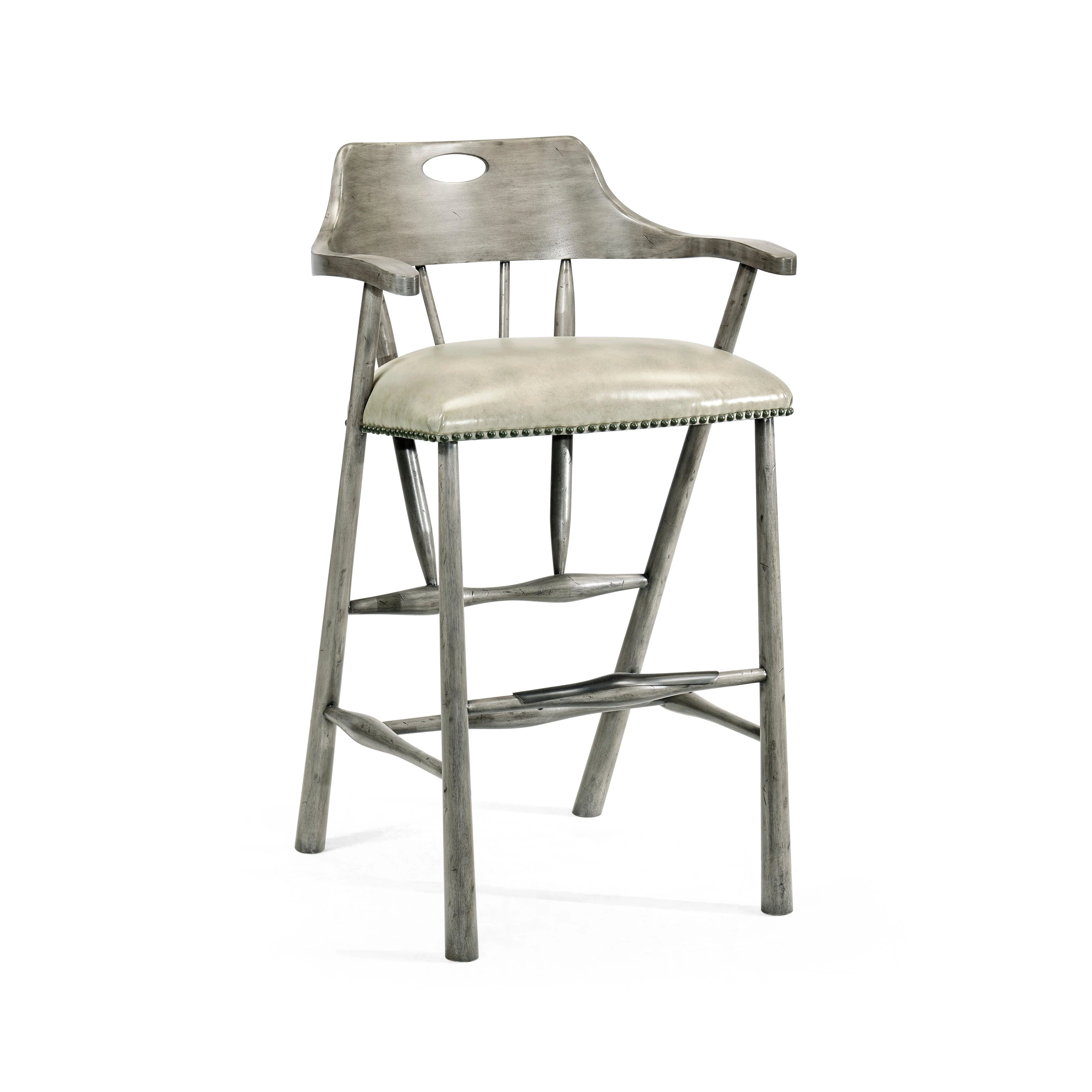 Casual Accents Antique Dark Grey Smokers Barstool - Remutear