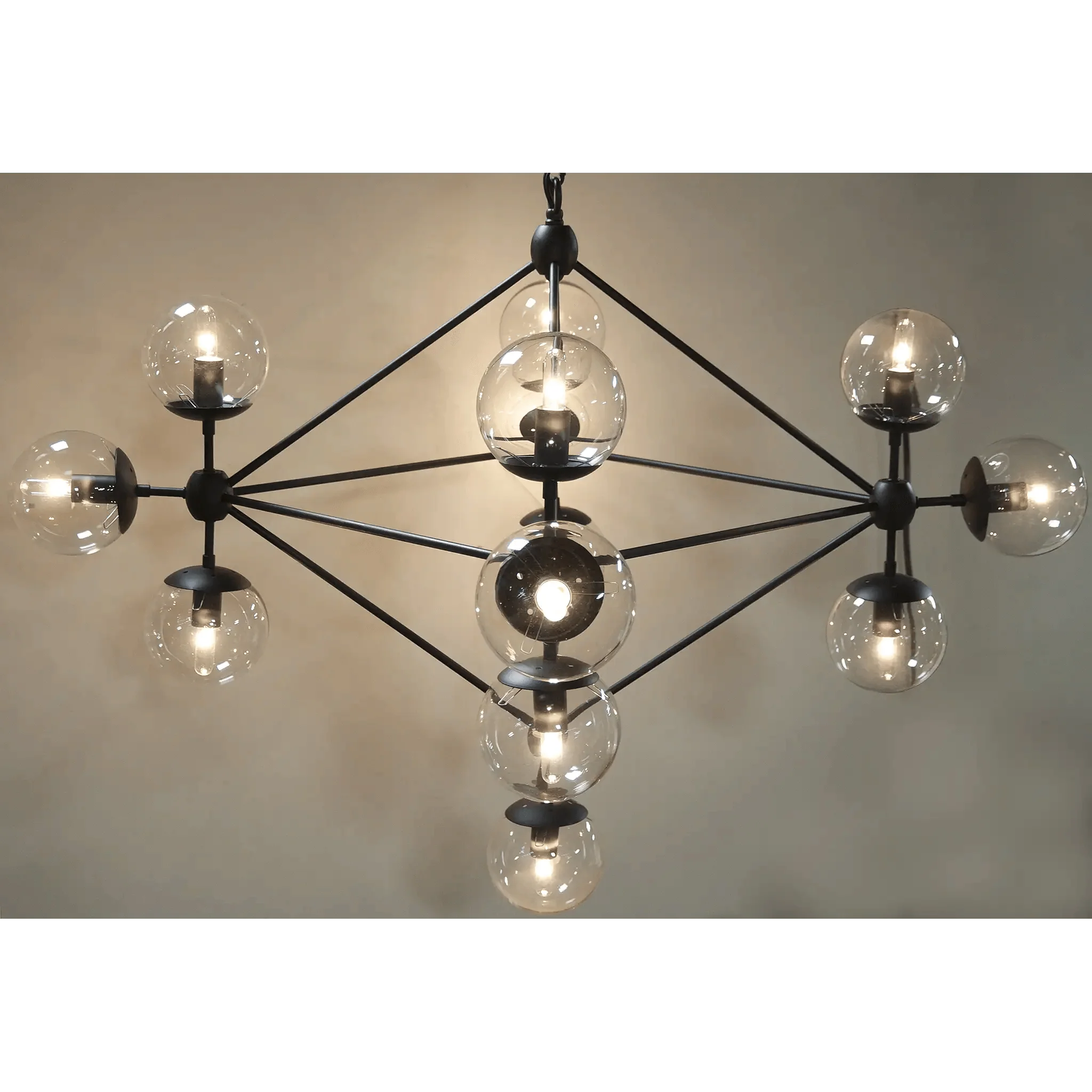Pluto Chandelier, Small, Black Steel - Remutear