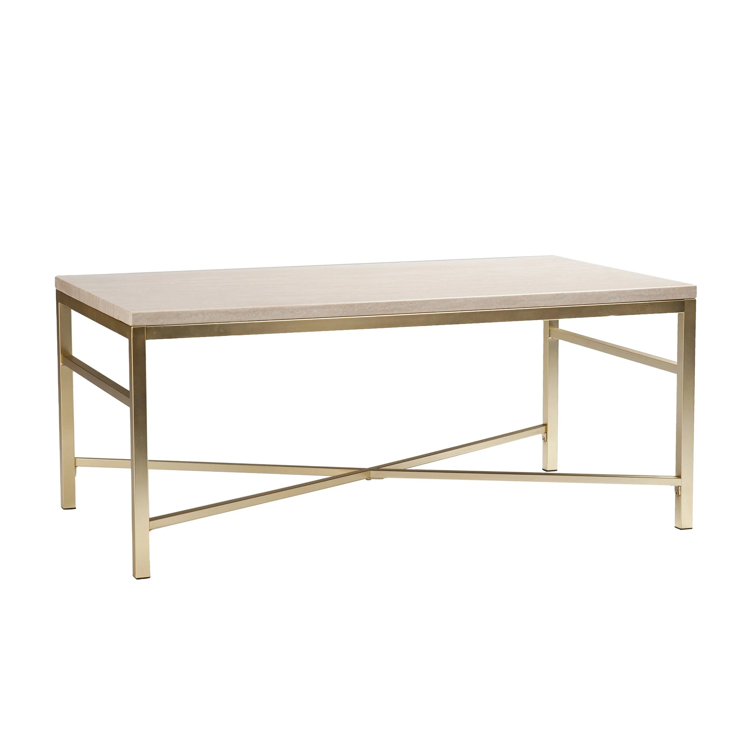 Orinda Faux Stone Cocktail Table - Travertine - Remutear