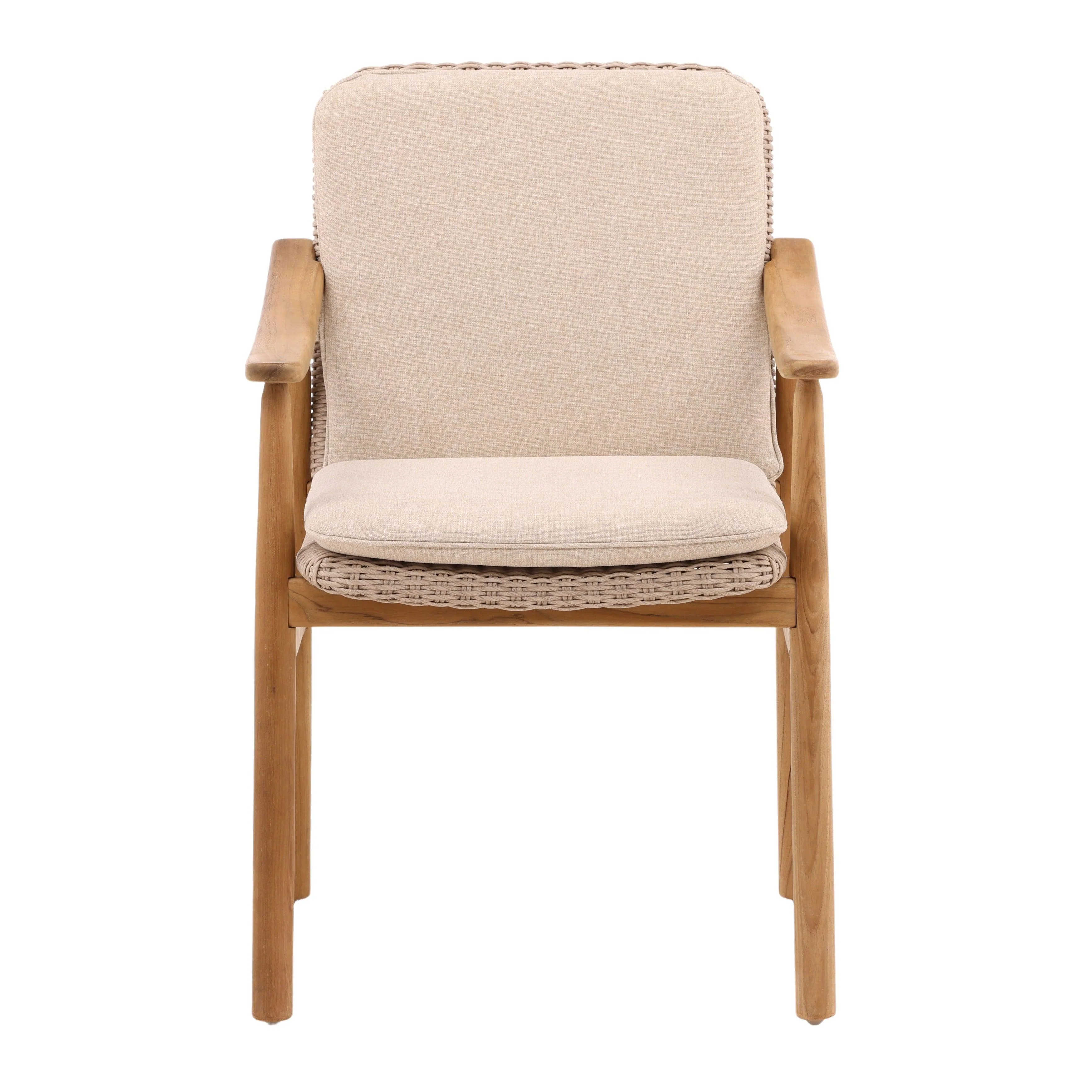 Wesley Outdoor Dining Chair Set of 2 Beige - Remutear