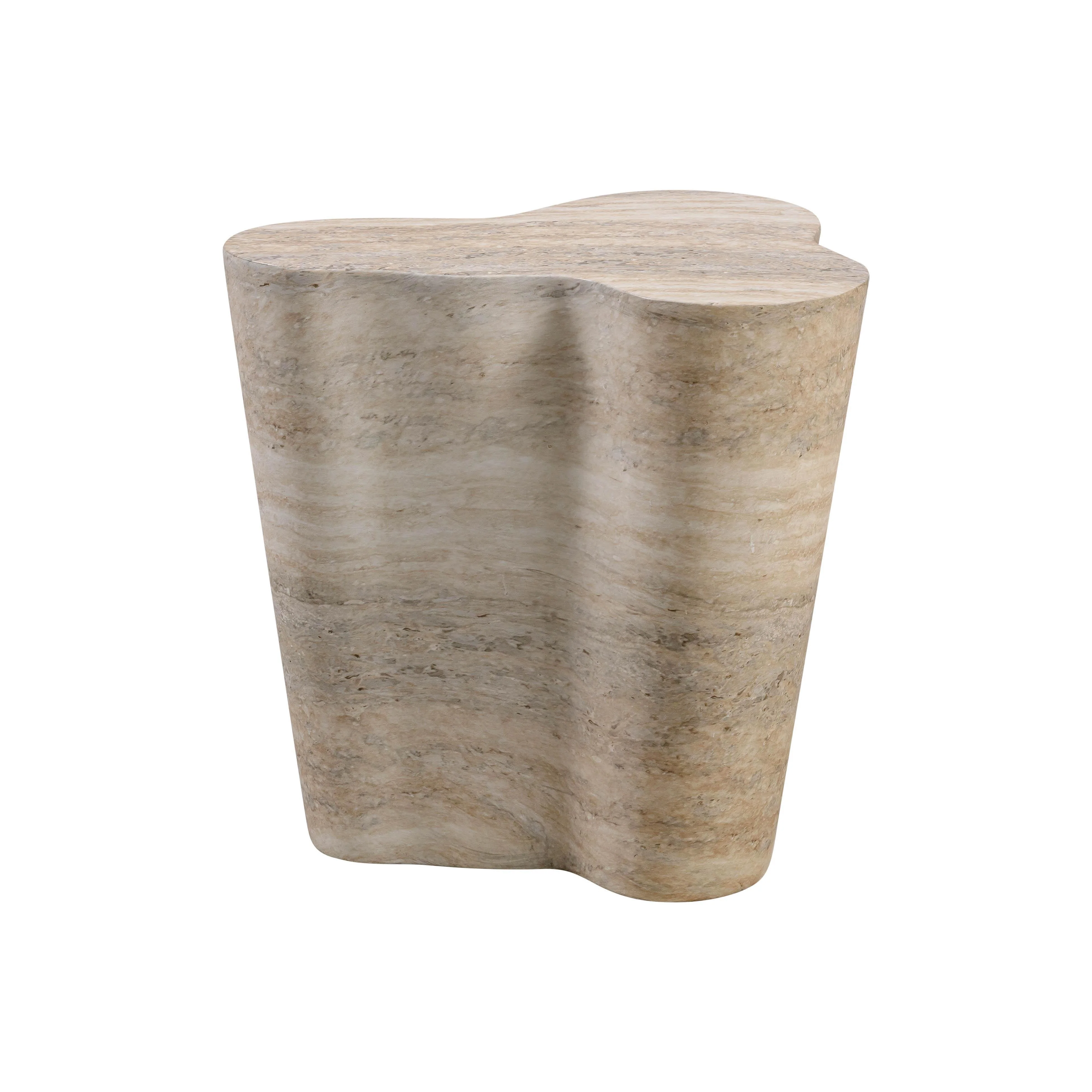 Slab Faux Travertine Short Side Table - Remutear