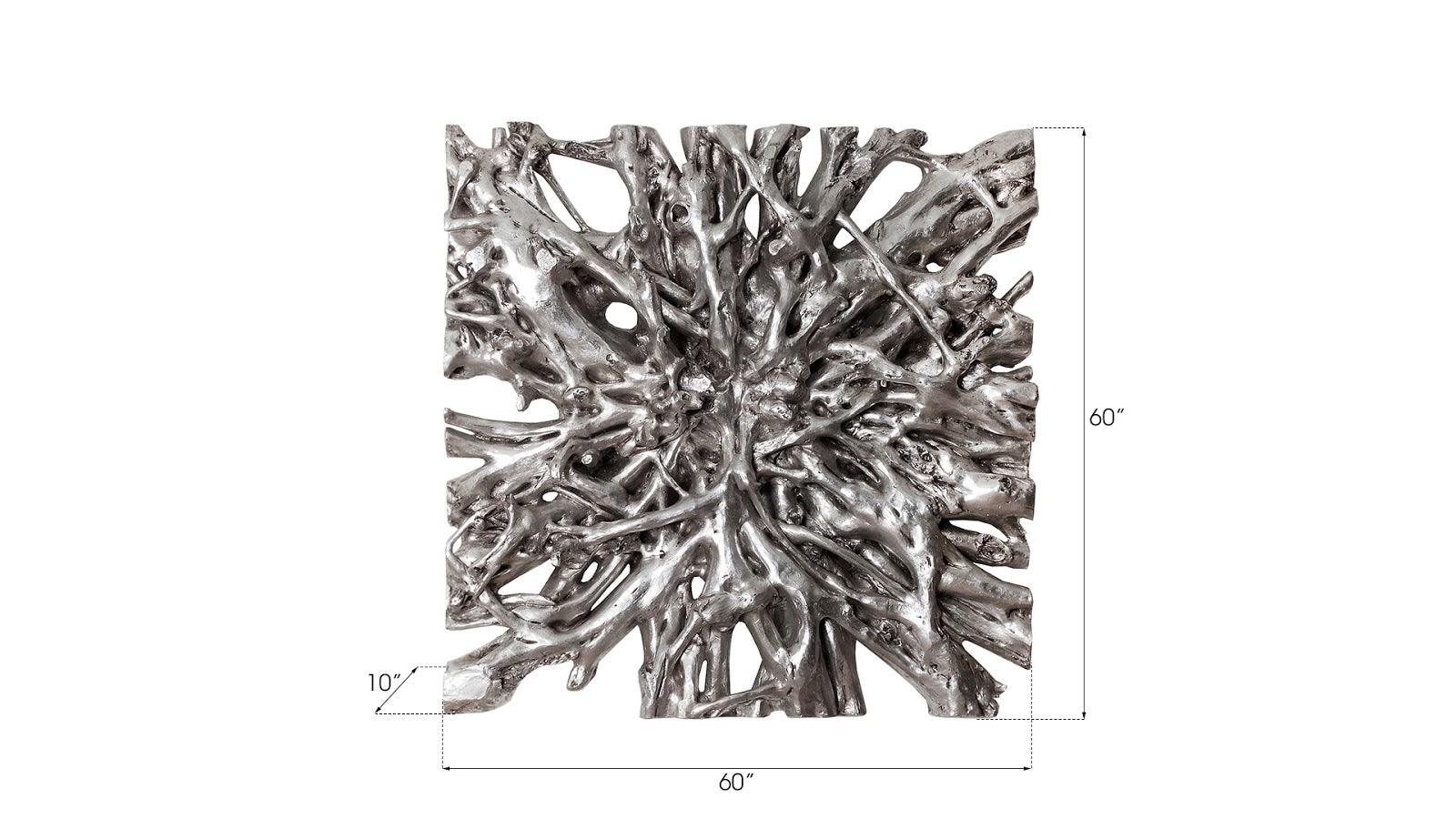Square Root Wall Art, Silver Leaf, LG - Remutear