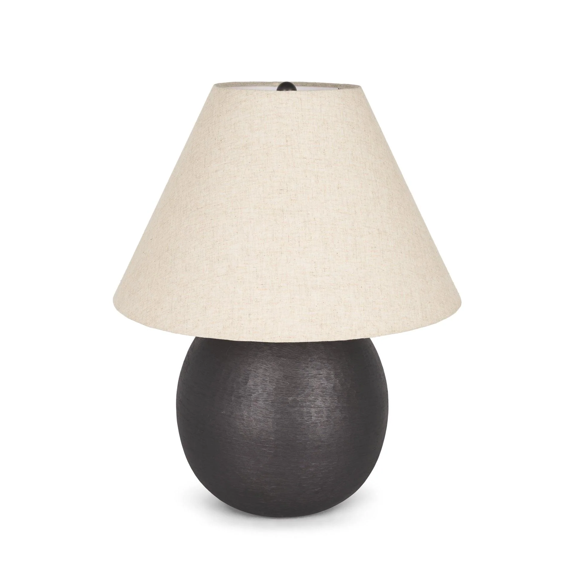 Sadiyah Black Brushed Metal w/ Beige Shade Table Lamp - Remutear