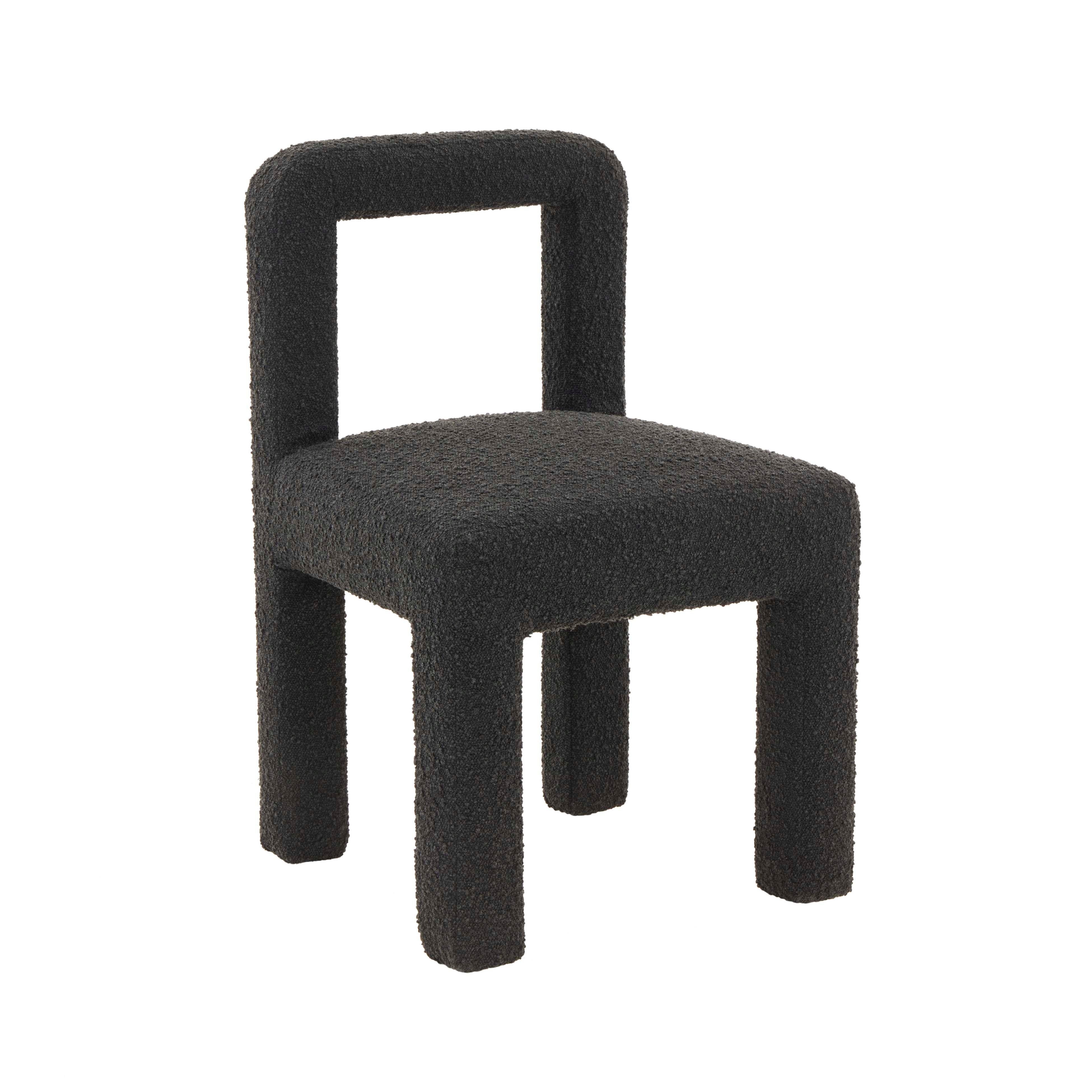 Hazel Black Boucle Dining Chair - Remutear