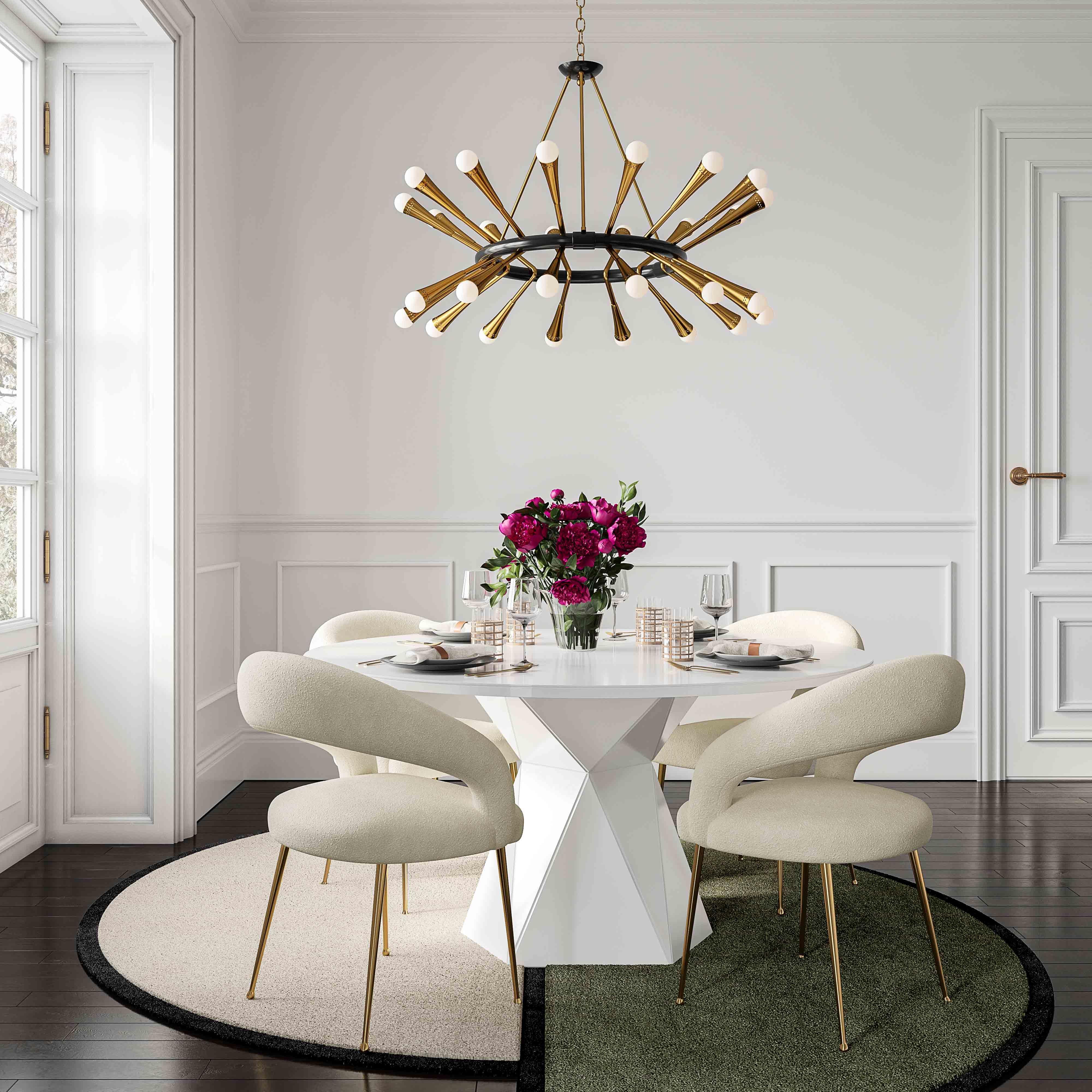 Iris White Glass Dining Table - Remutear