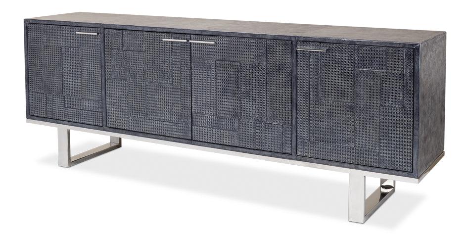 Bronzini Credenza - Embossed Blue/Grey - Remutear