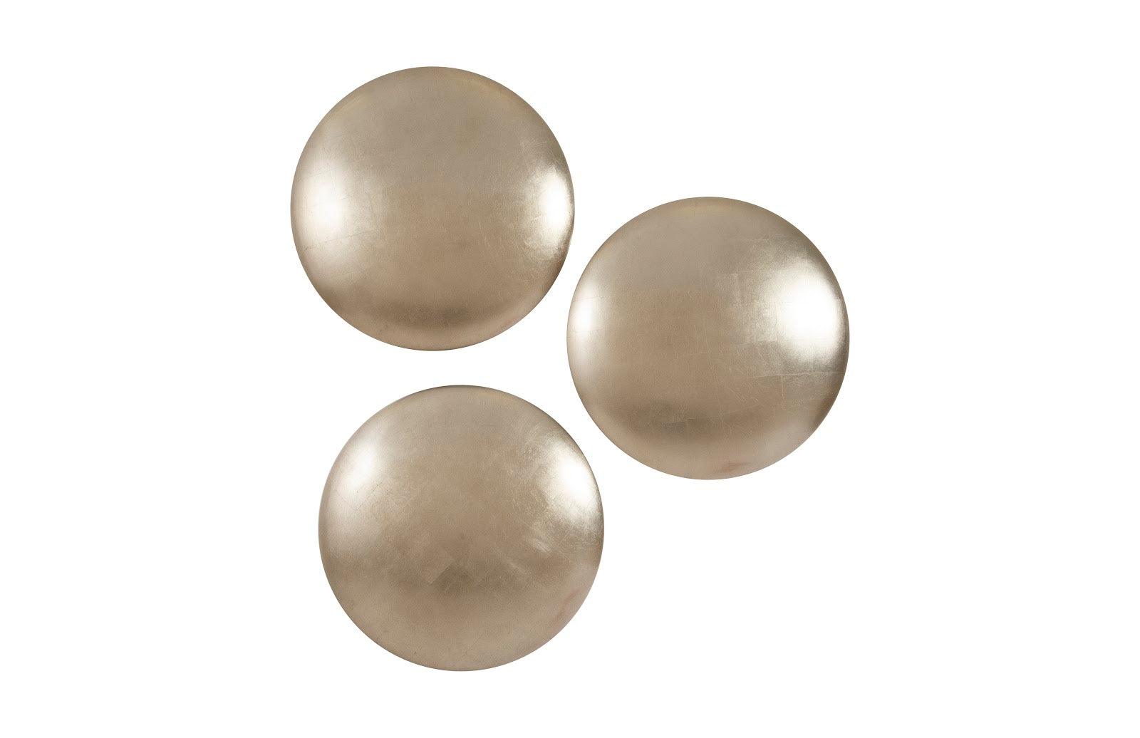 Orb Wall Tiles, Set of 3, Platinum Leaf - Remutear