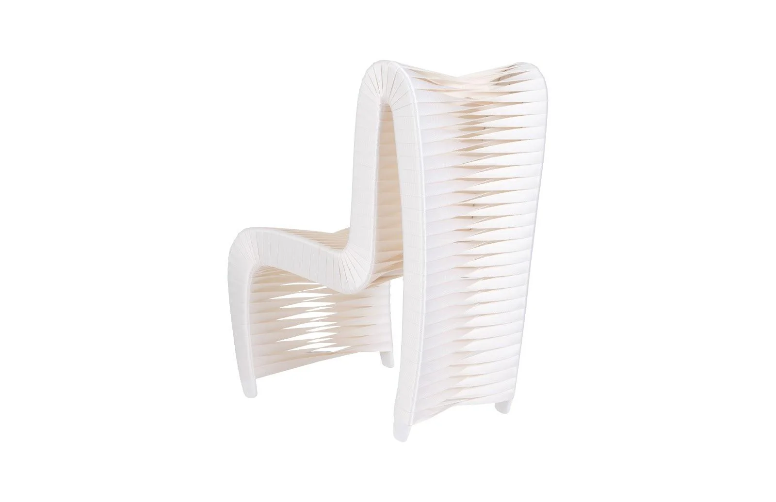 Seat Belt Dining Chair, High Back, White/Off-White - Remutear